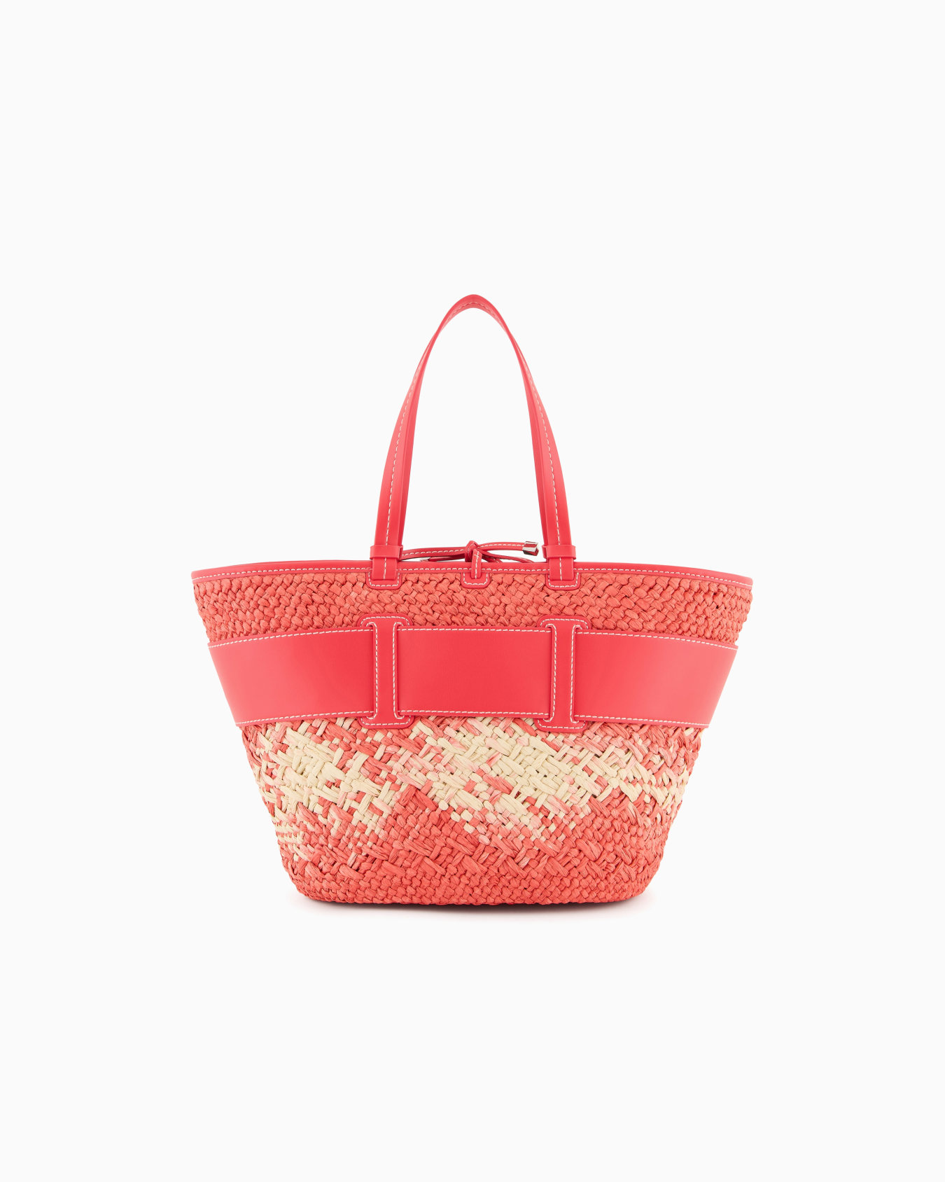 Straw shopper bag with logo band Slide 2