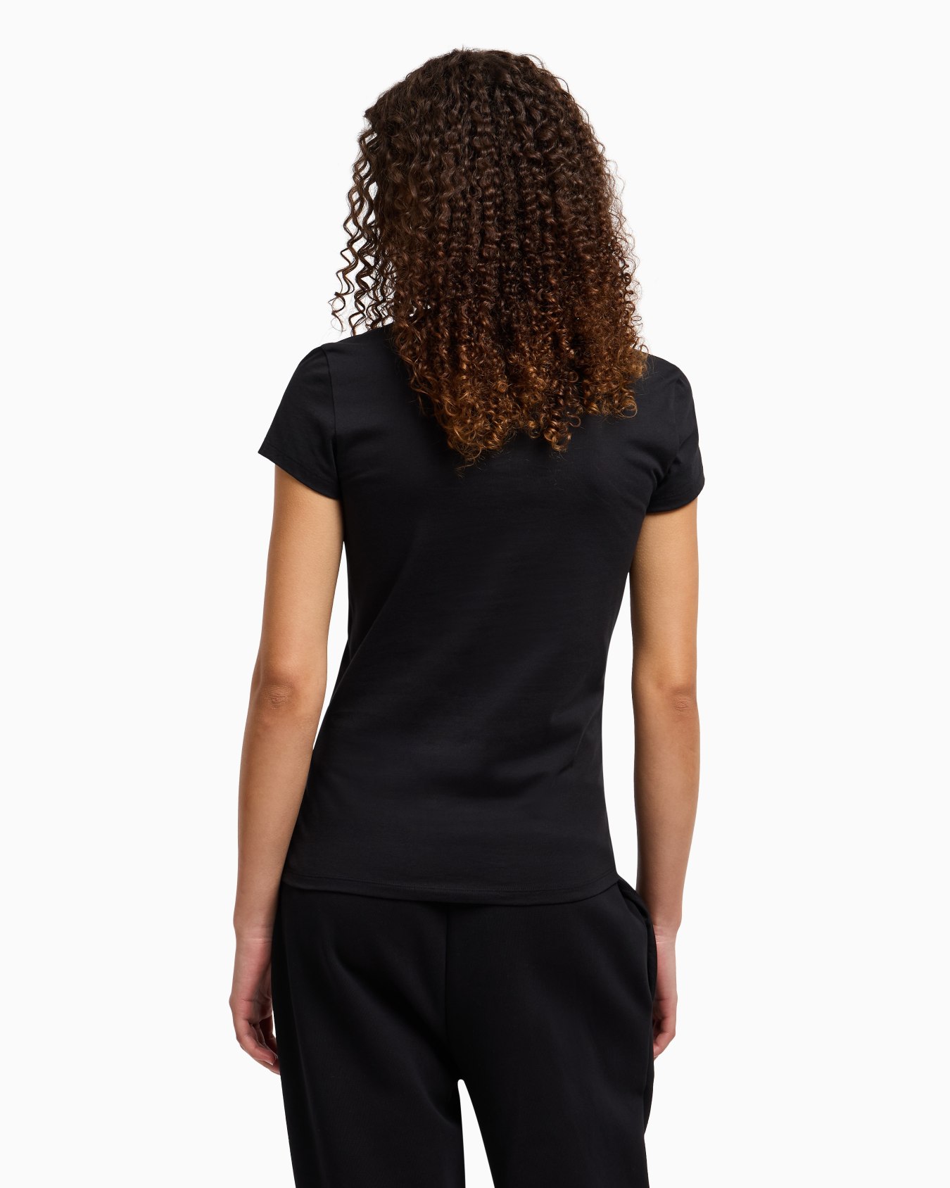 Slim fit T-shirt with logo and rhinestones Slide 2