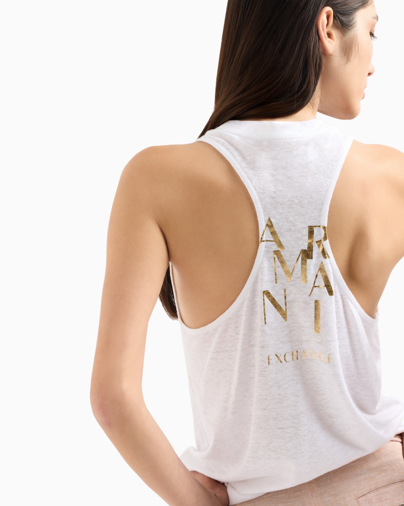 Oversized tank top with logo print on the back Slide 4