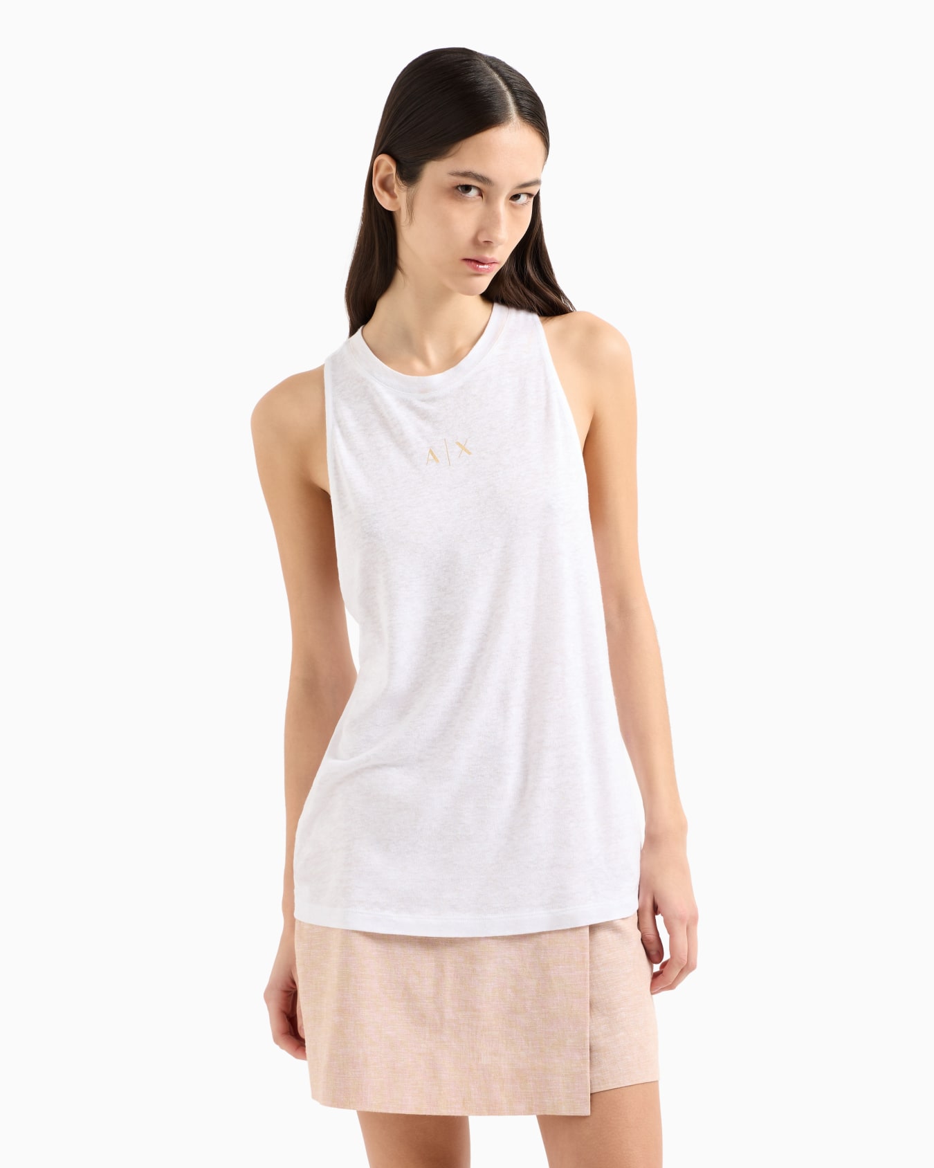 Oversized tank top with logo print on the back Slide 3