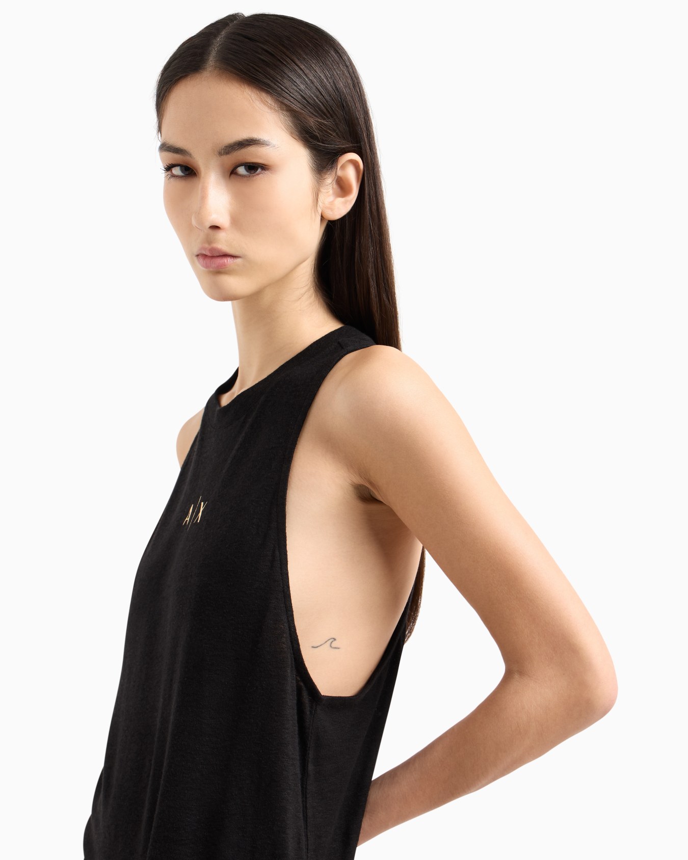Oversized tank top with logo print on the back Slide 4