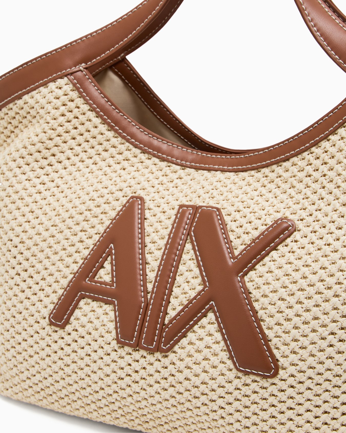 Woven fabric handbag with logo Slide 4