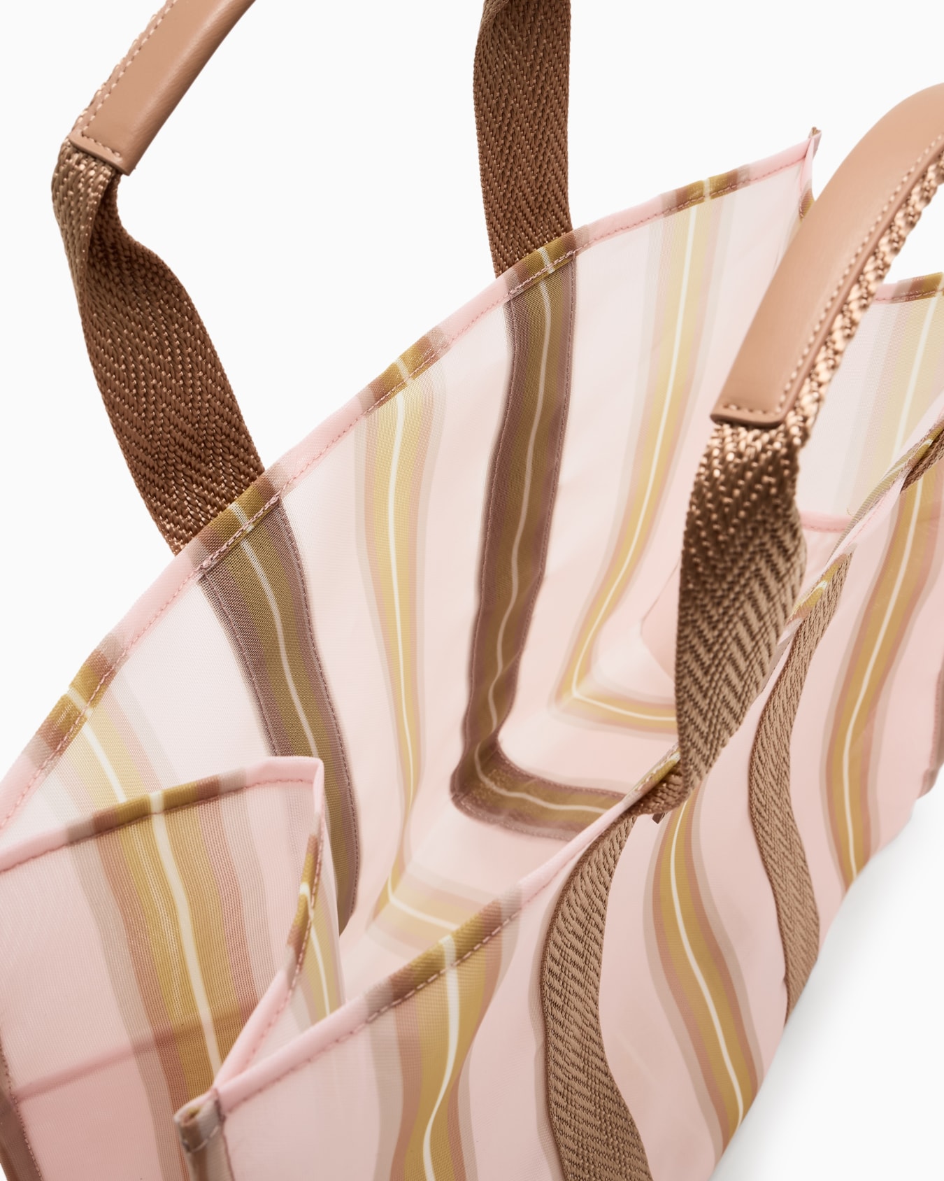 Transparent striped fabric shopper bag Slide 3