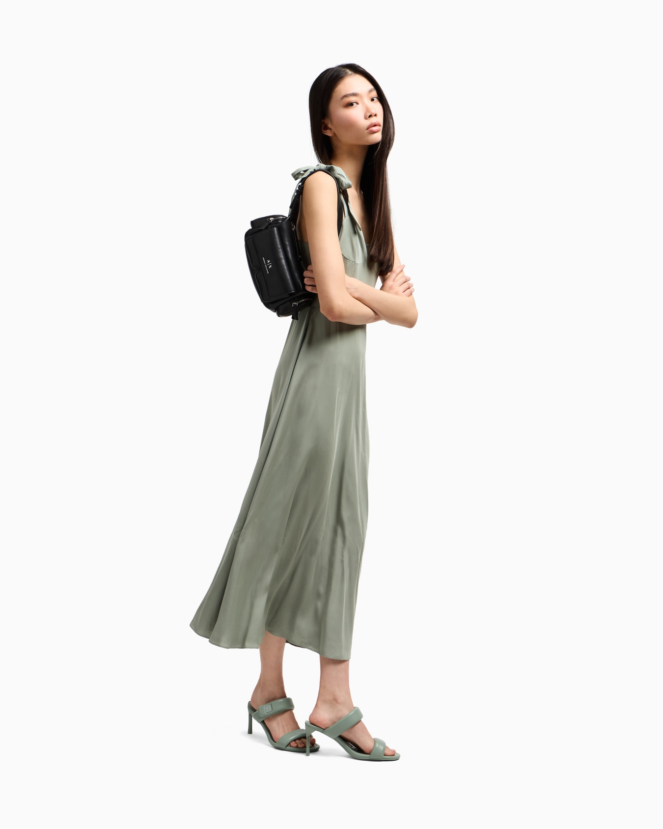 Longuette dress in viscose Slide 1