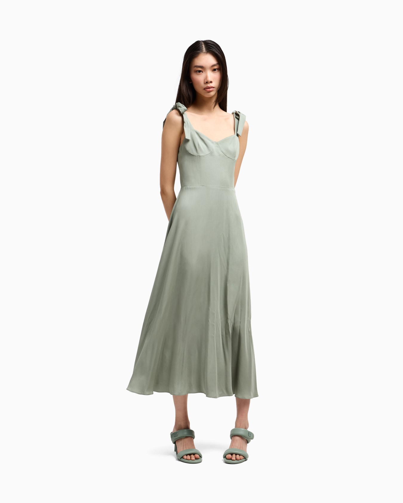 Longuette dress in viscose Slide 3