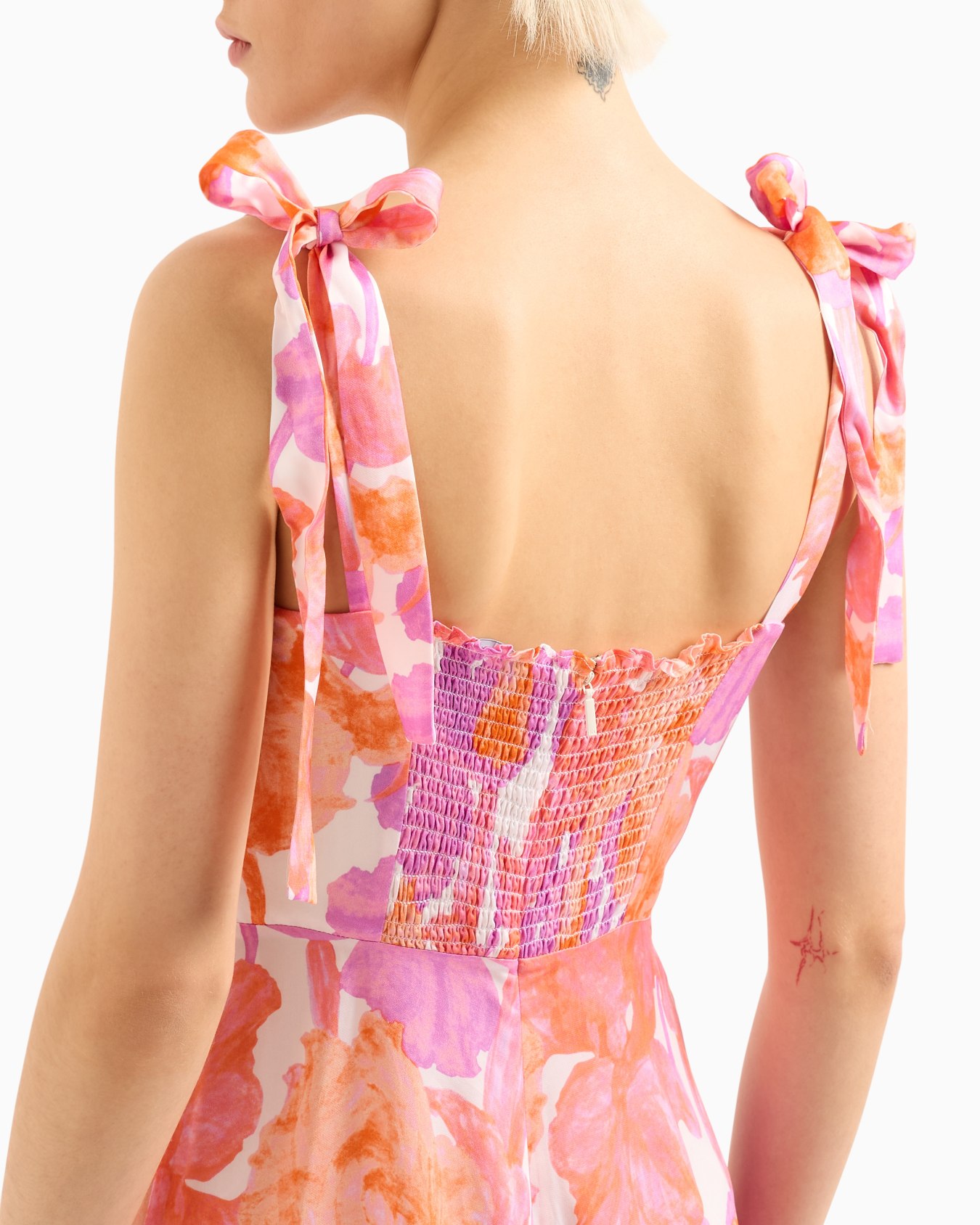 Longuette dress in floral fabric Diapositiva 3