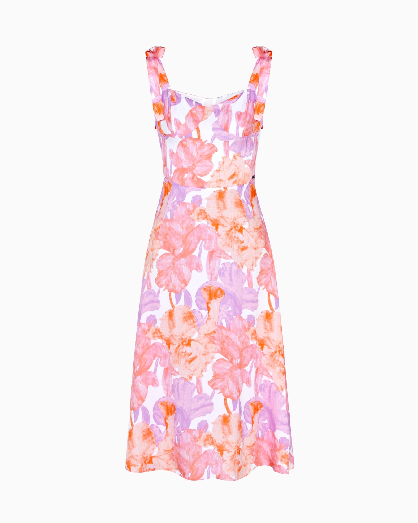 Longuette dress in floral fabric Diapositiva 0