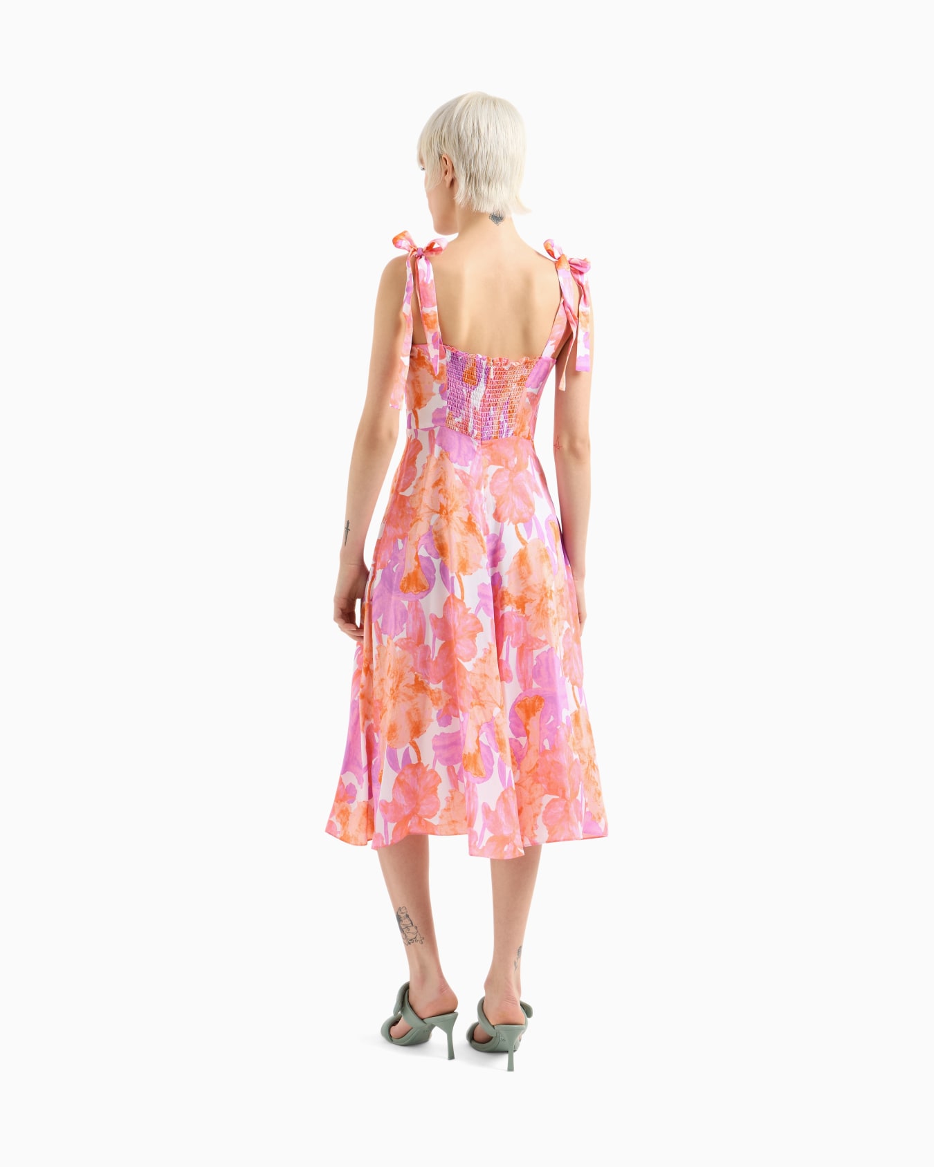 Longuette dress in floral fabric Diapositiva 2