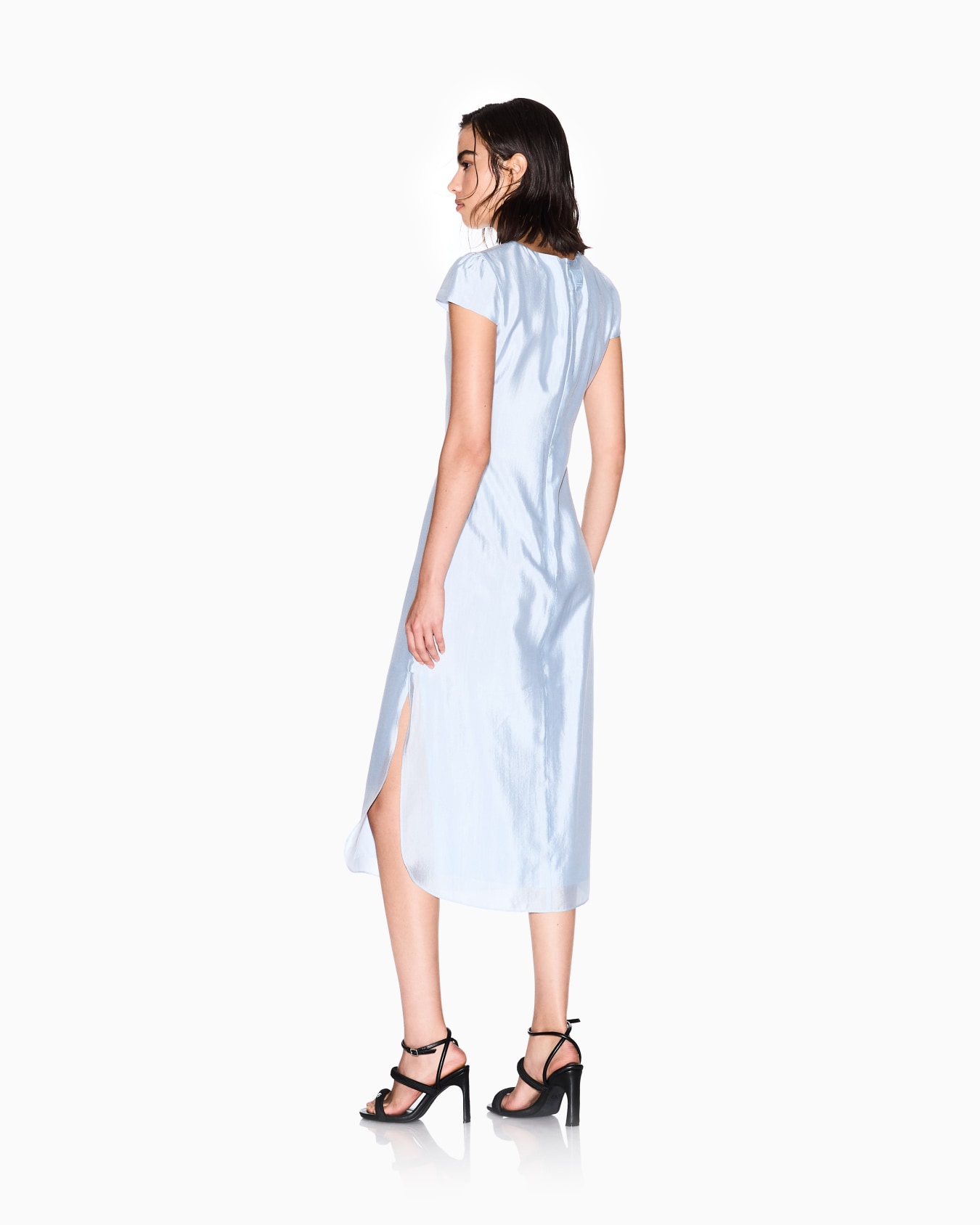 Longuette dress with slit Slide 2