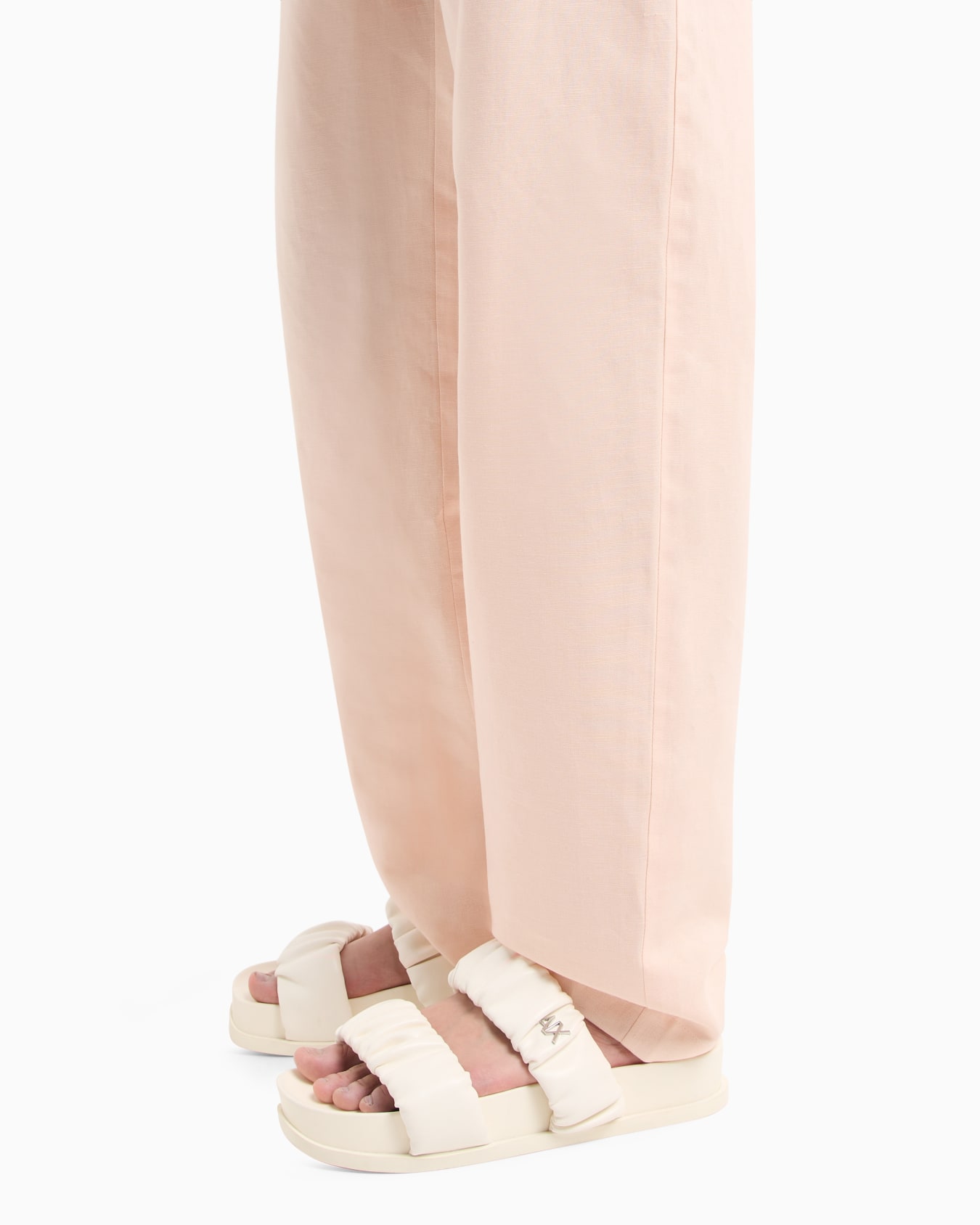 Straight leg linen blend trousers Slide 4