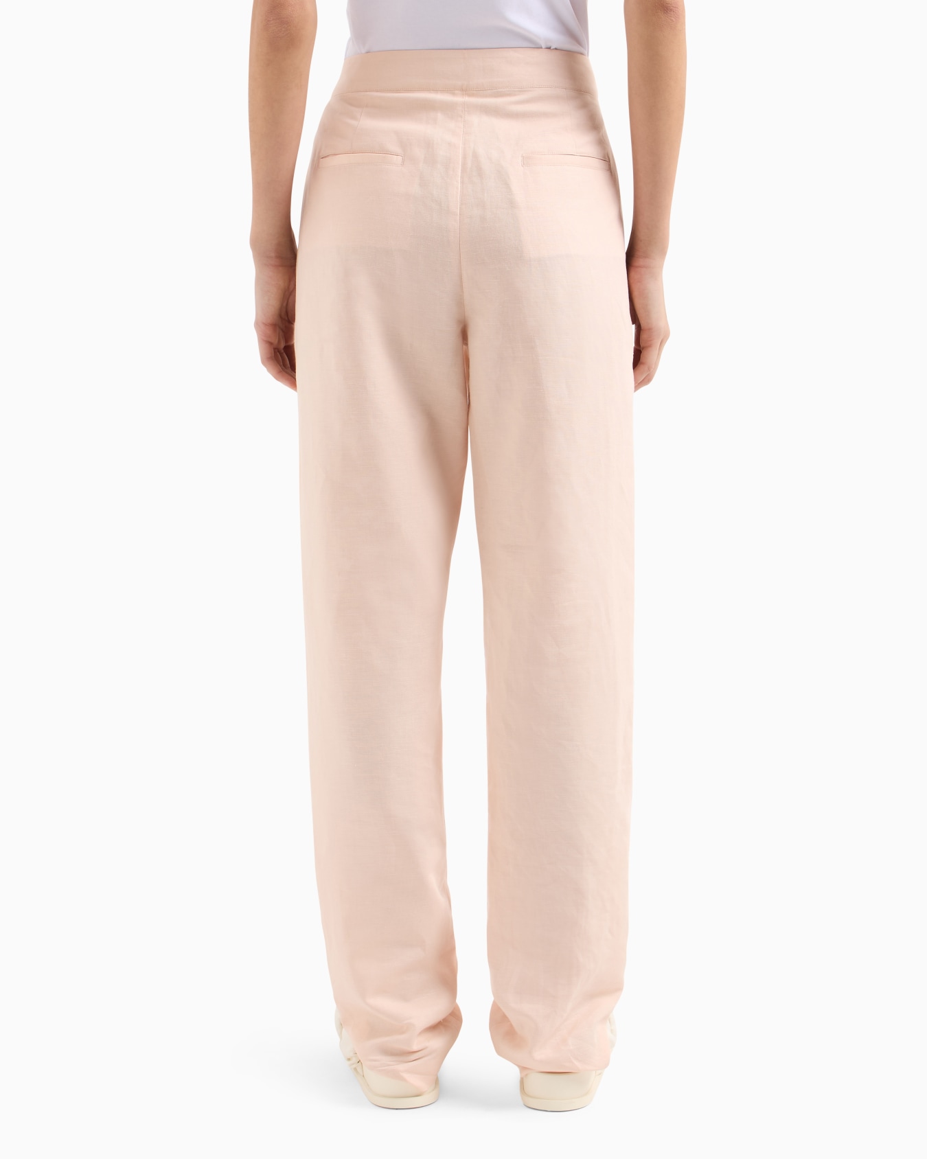 Straight leg linen blend trousers Slide 2