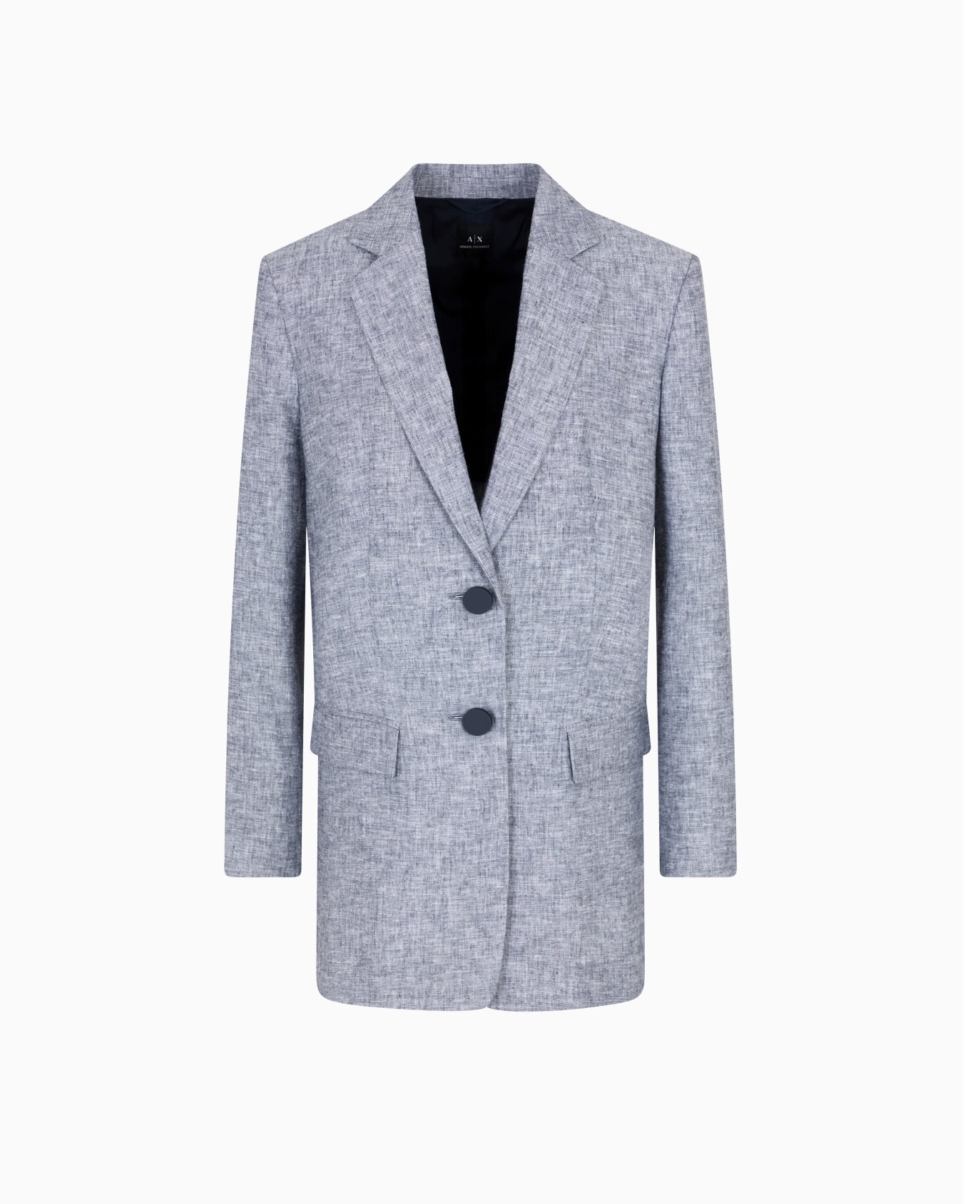 Single-breasted linen and cotton jacket Slide 0