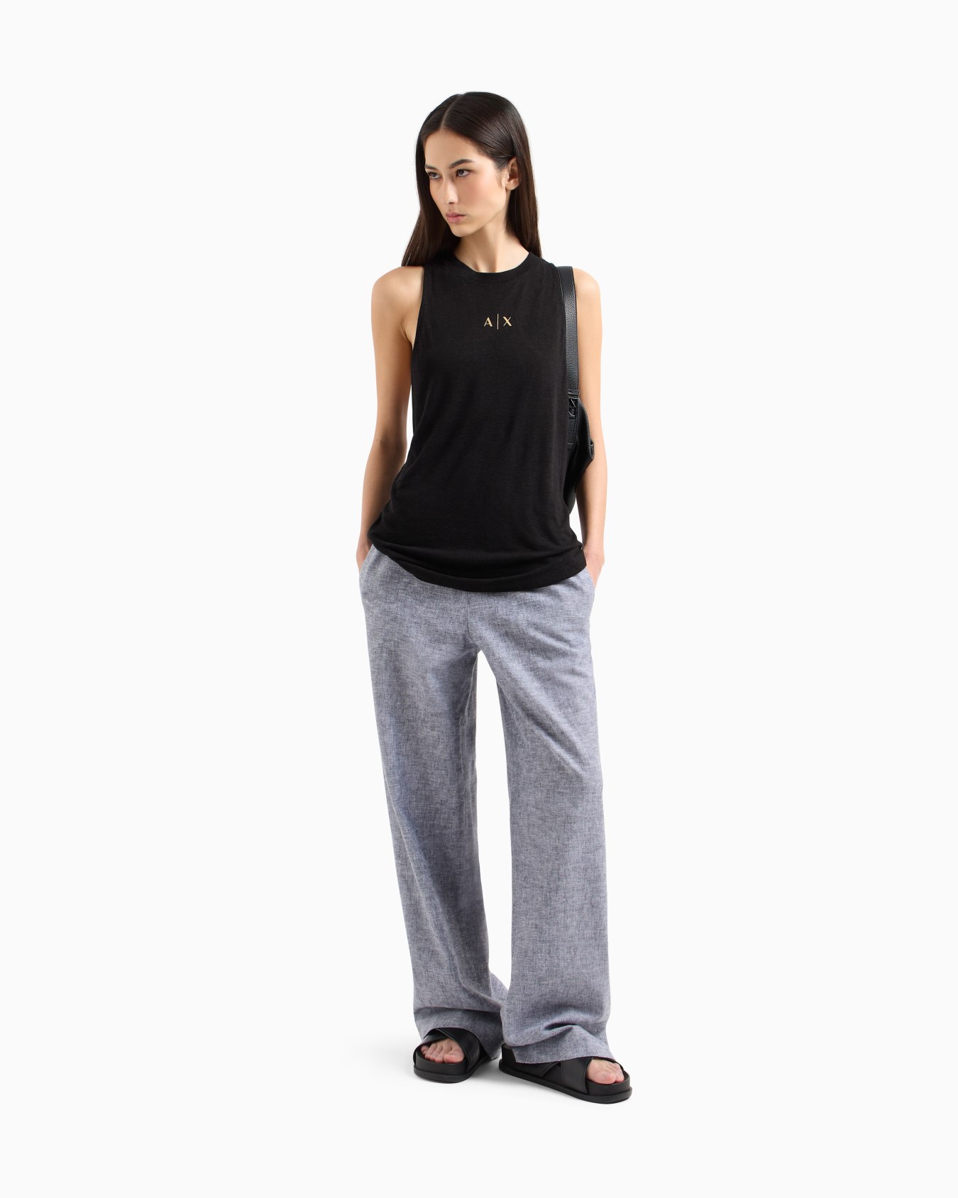 Oversized cotton and linen trousers Slide 1