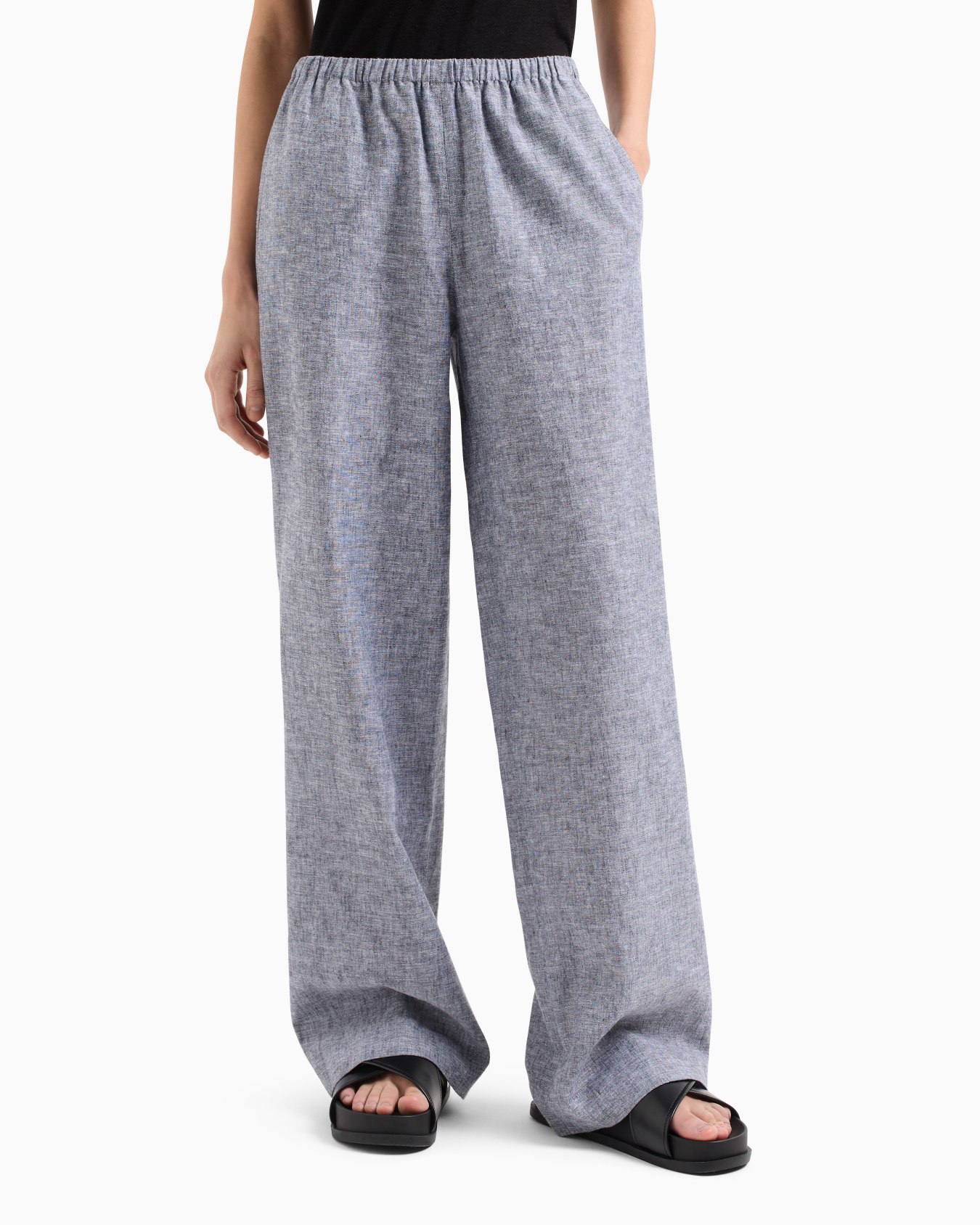 Oversized cotton and linen trousers Slide 3