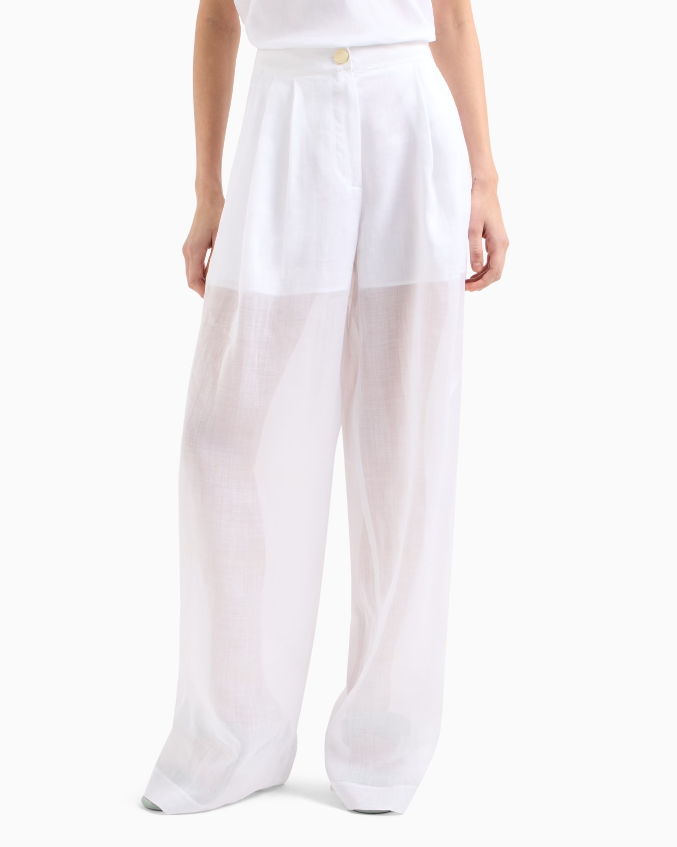 Cotton ramie pleated trousers Slide 3