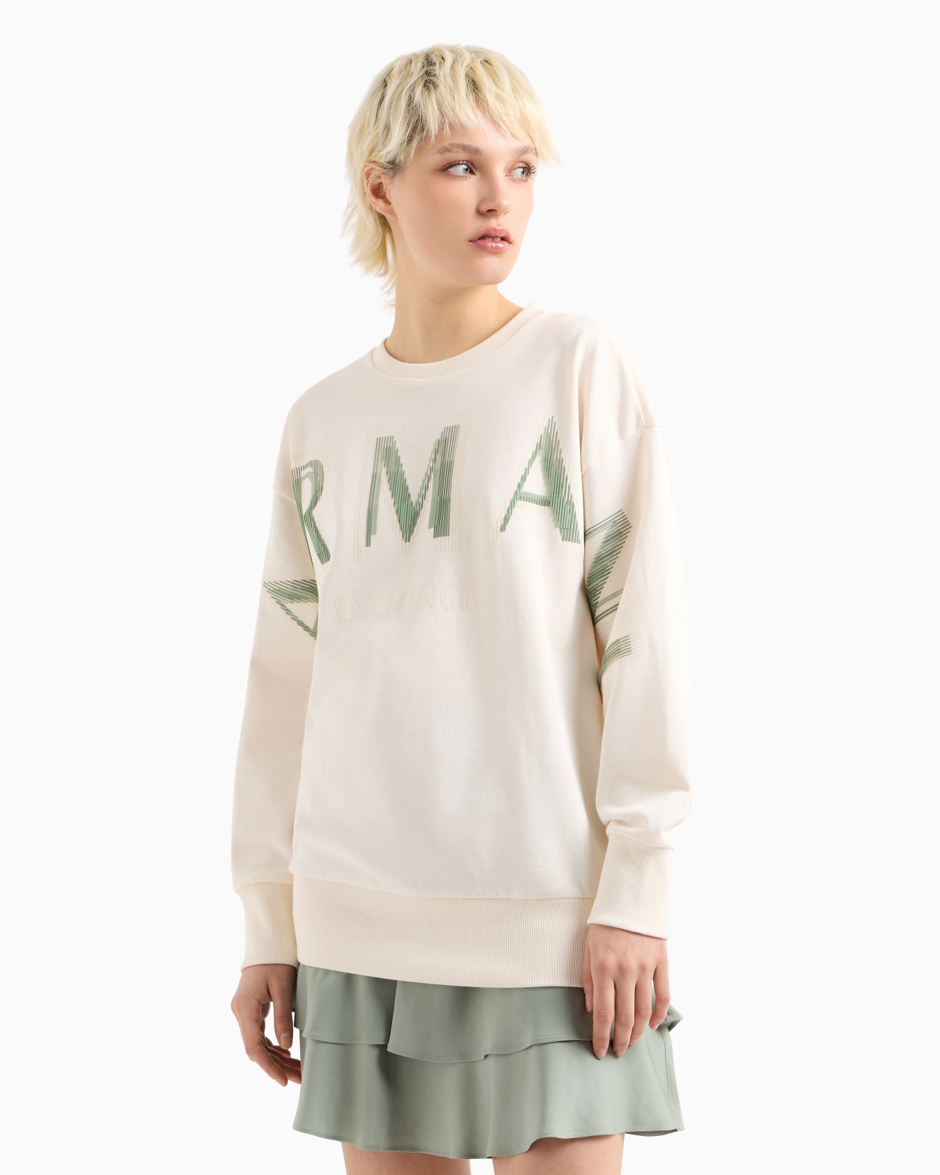 Pull oversize avec logo à effet optique Diapositive 3
