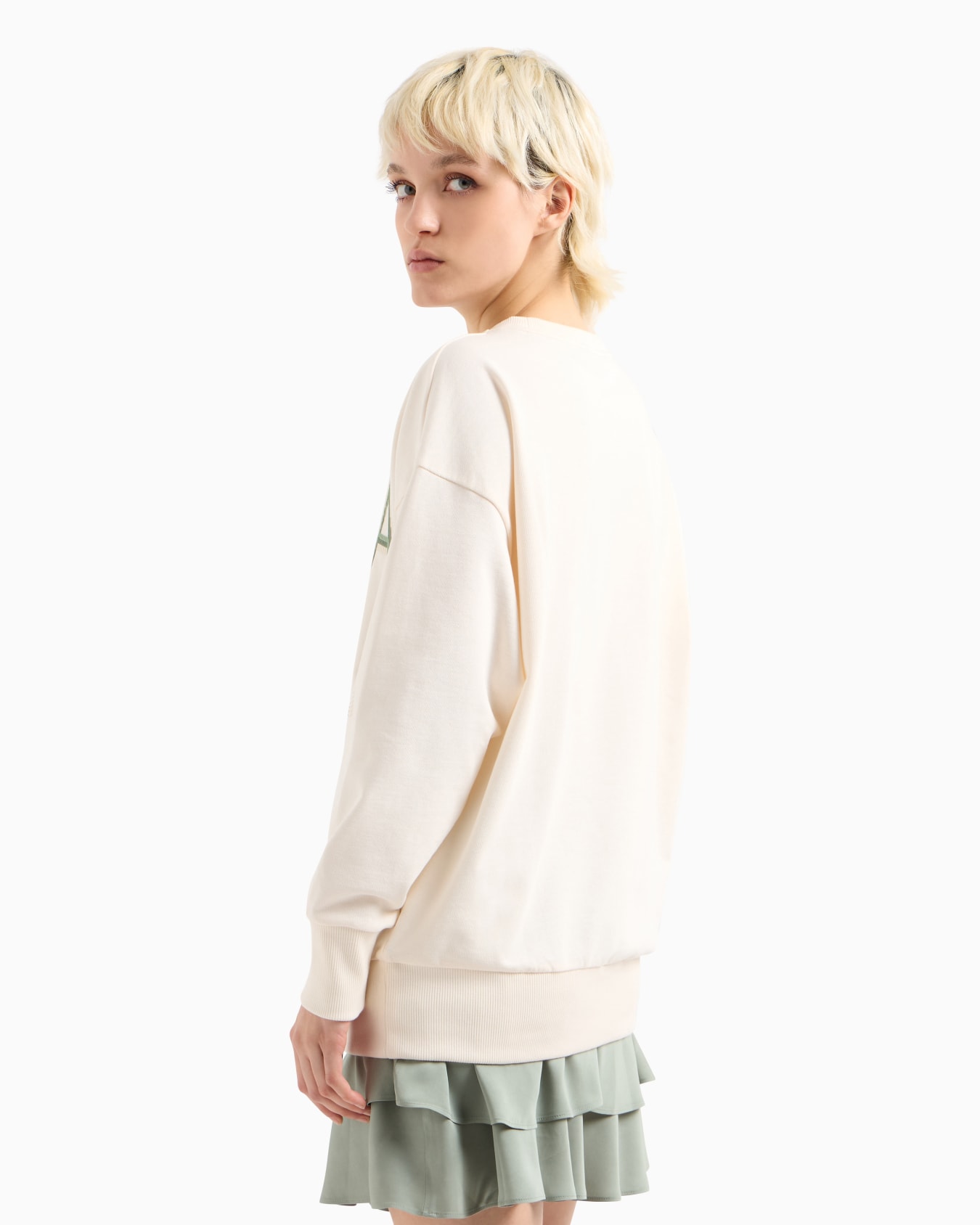 Pull oversize avec logo à effet optique Diapositive 2