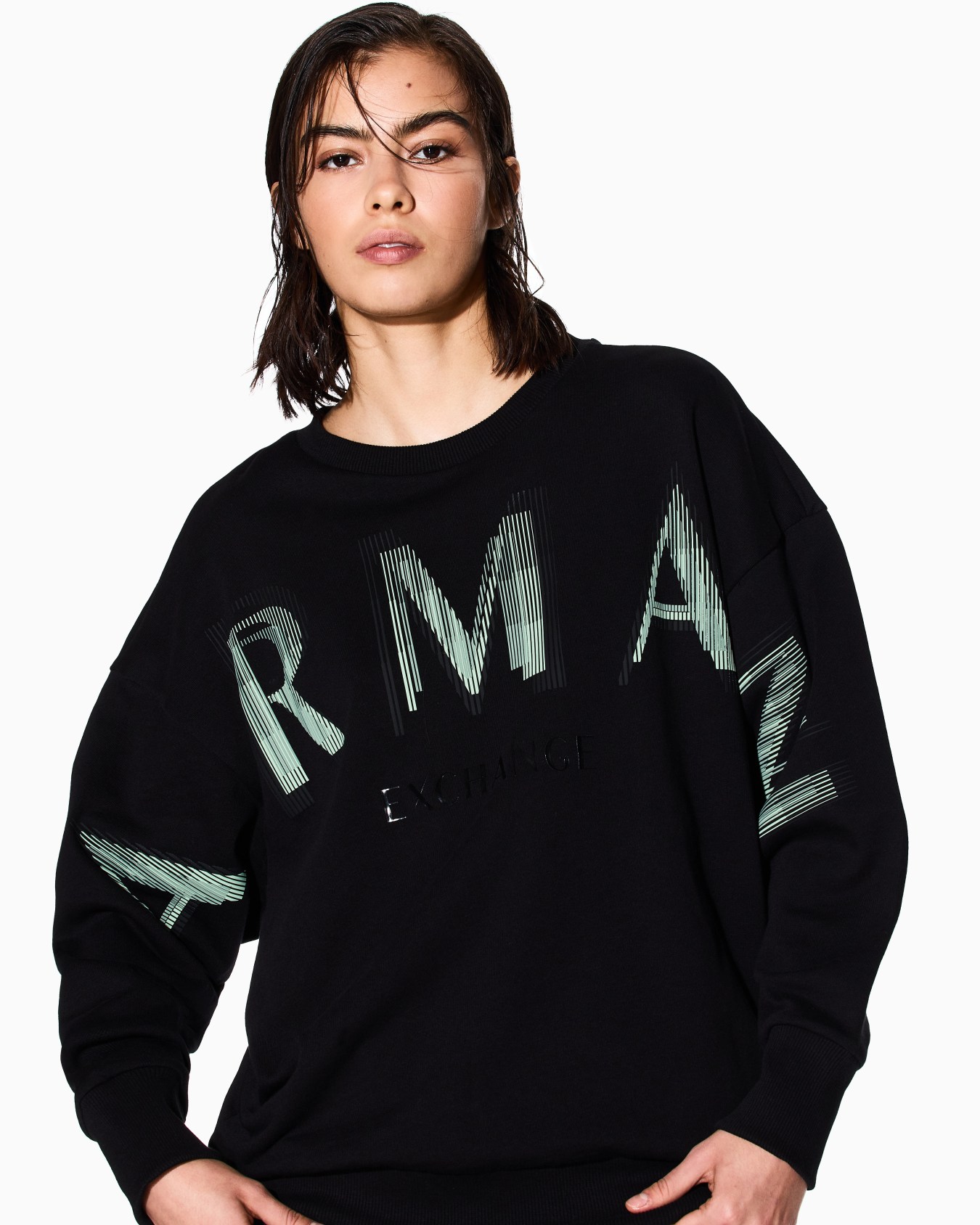 Oversized sweater with optical effect logo Slide 4