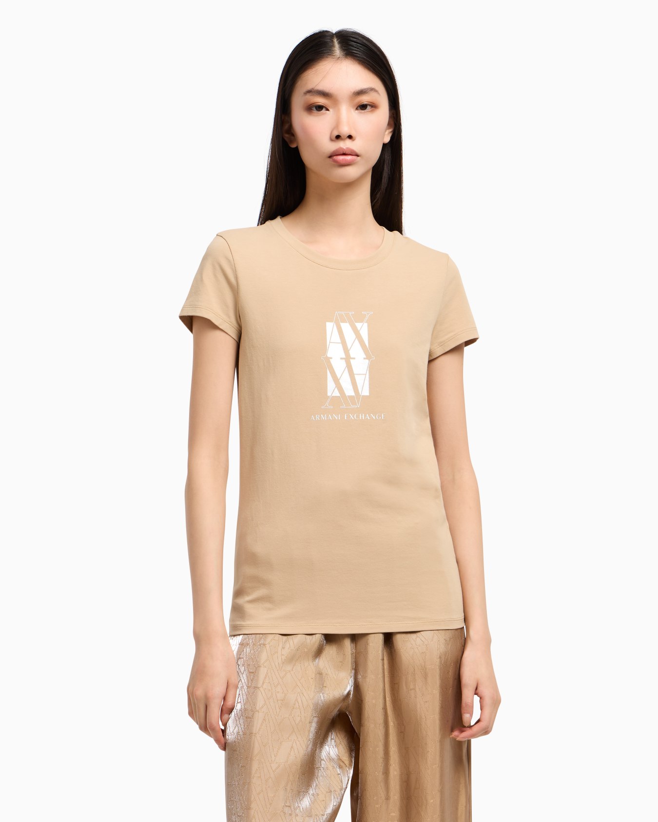 Slim fit T-shirt with central logo