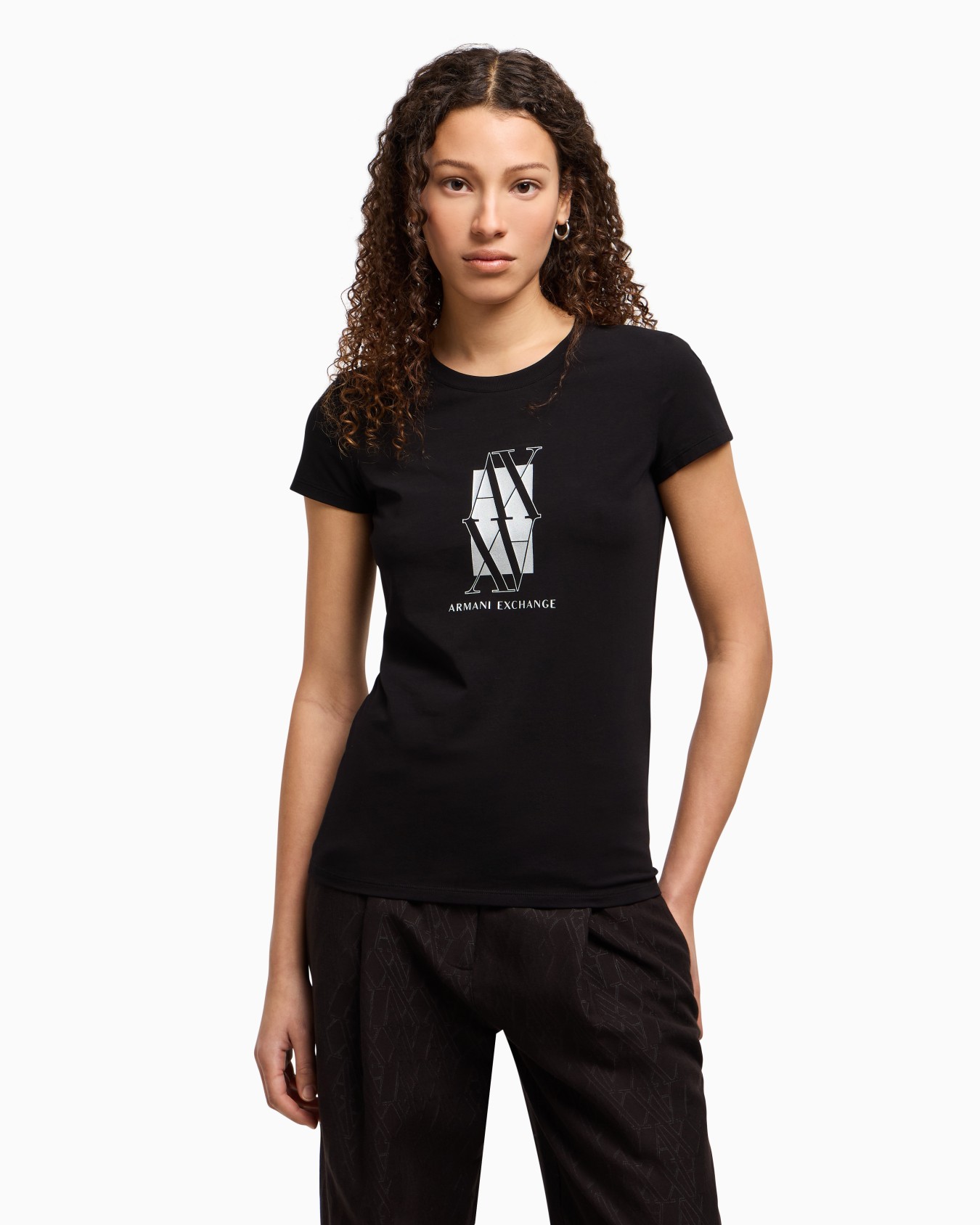 Slim fit T-shirt with central logo Slide 3