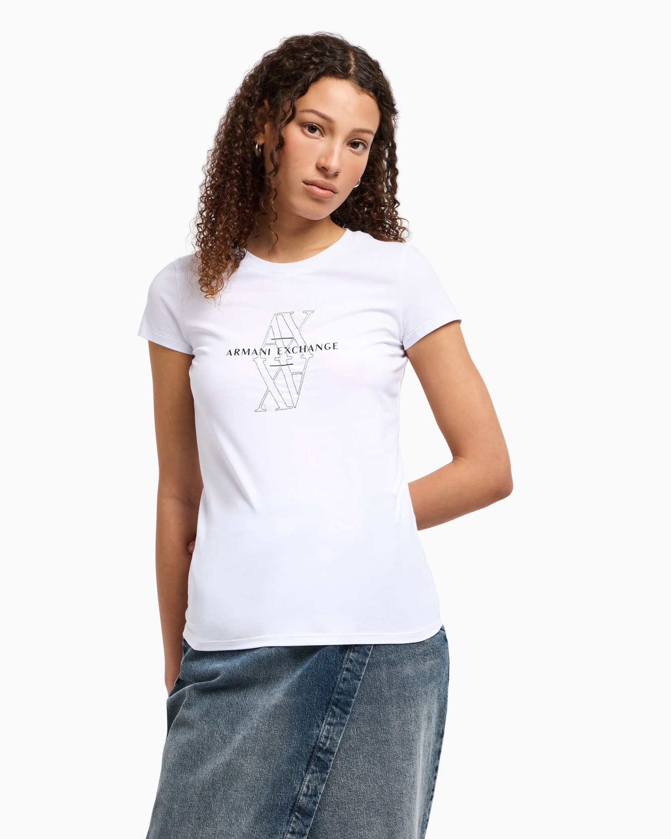 Slim fit T-shirt with embroidered logo Slide 3