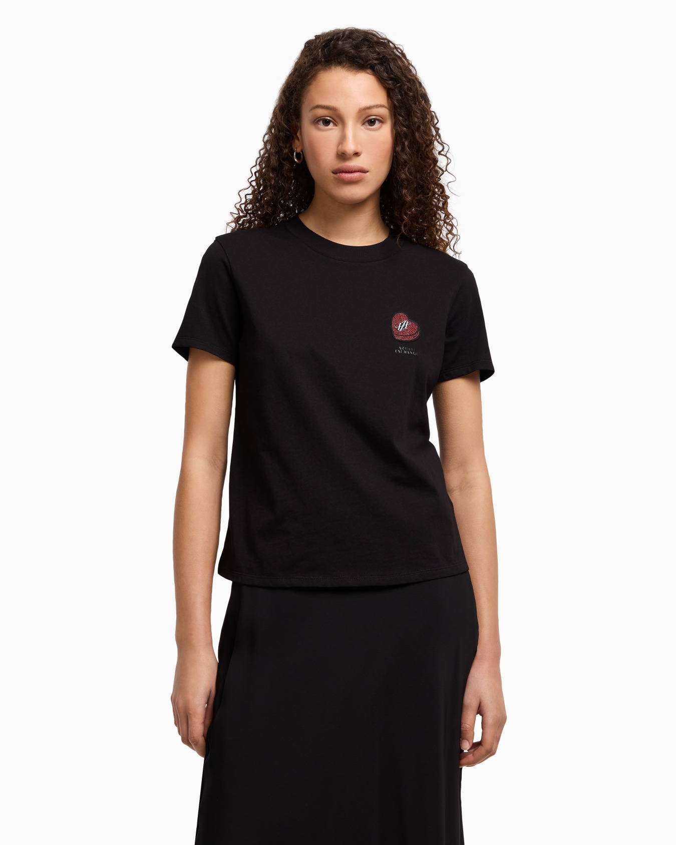 T-shirt with rhinestone heart Slide 3