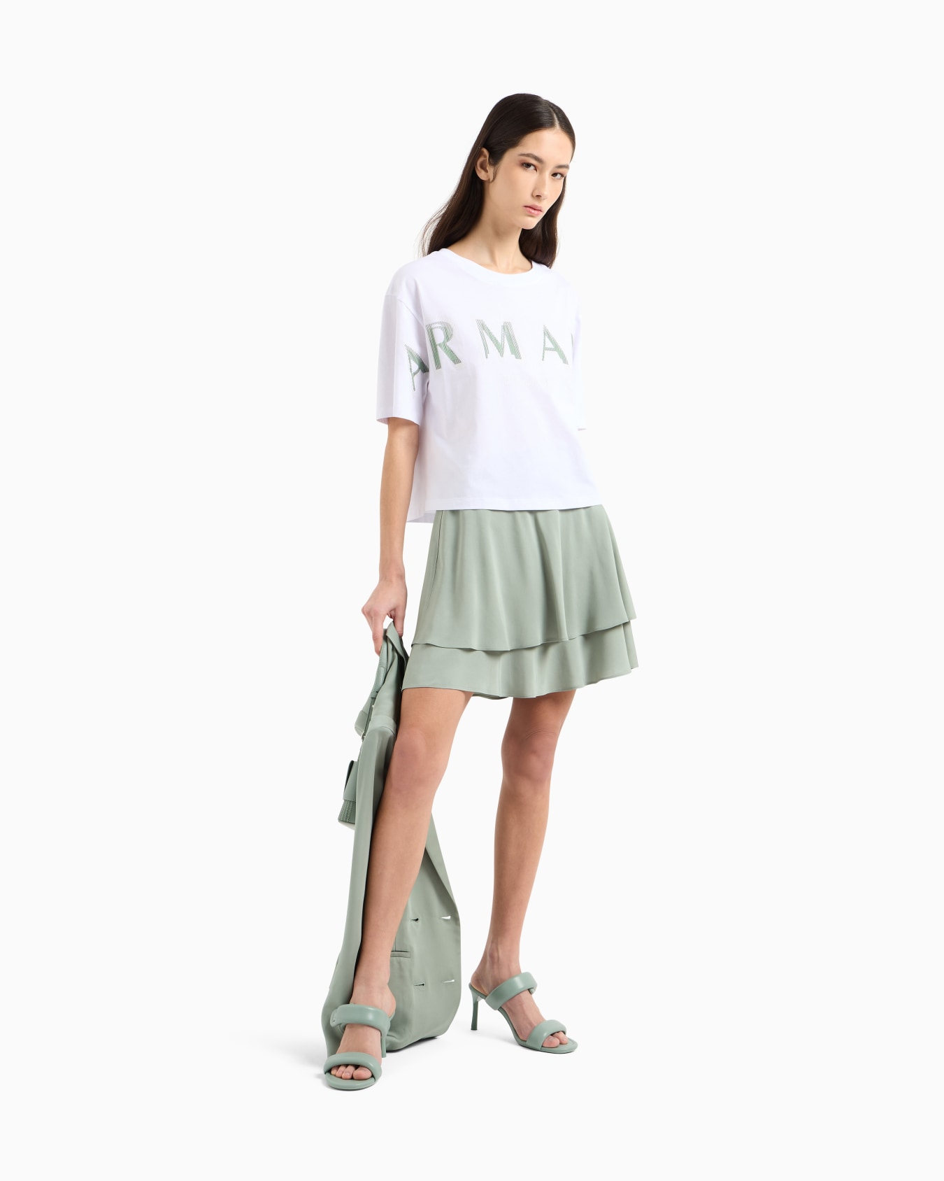 Camiseta corta con logotipo con efecto óptico Diapositiva 1