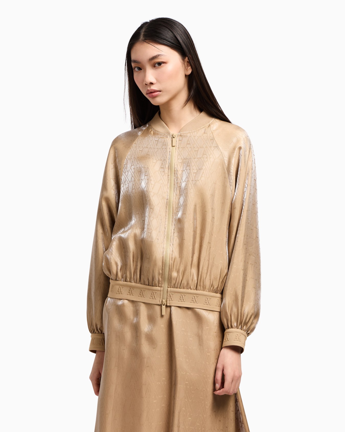 Viscose bomber with allover logo Slide 3
