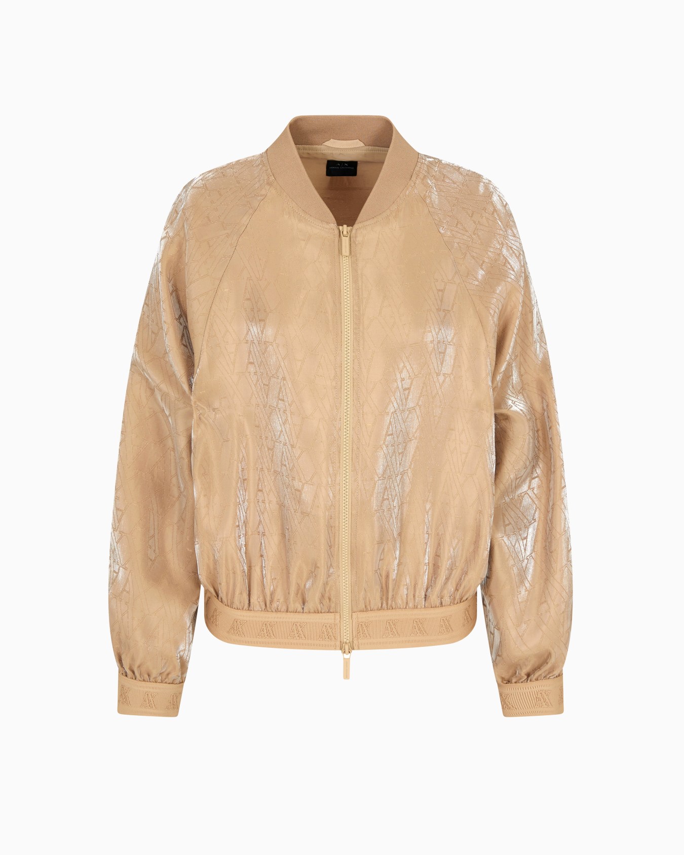 Viscose bomber with allover logo Slide 0