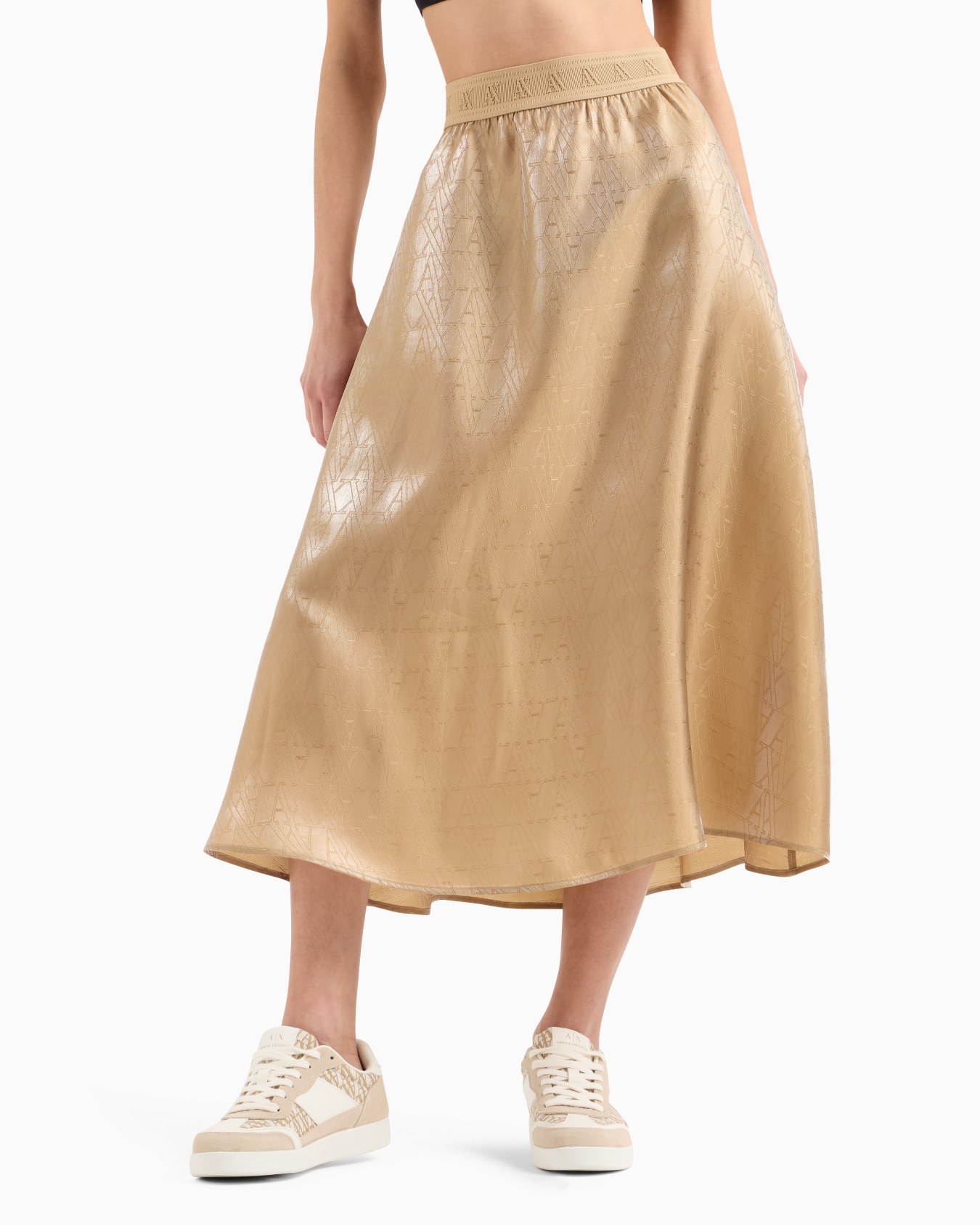 Shiny Midi Skirt Slide 3