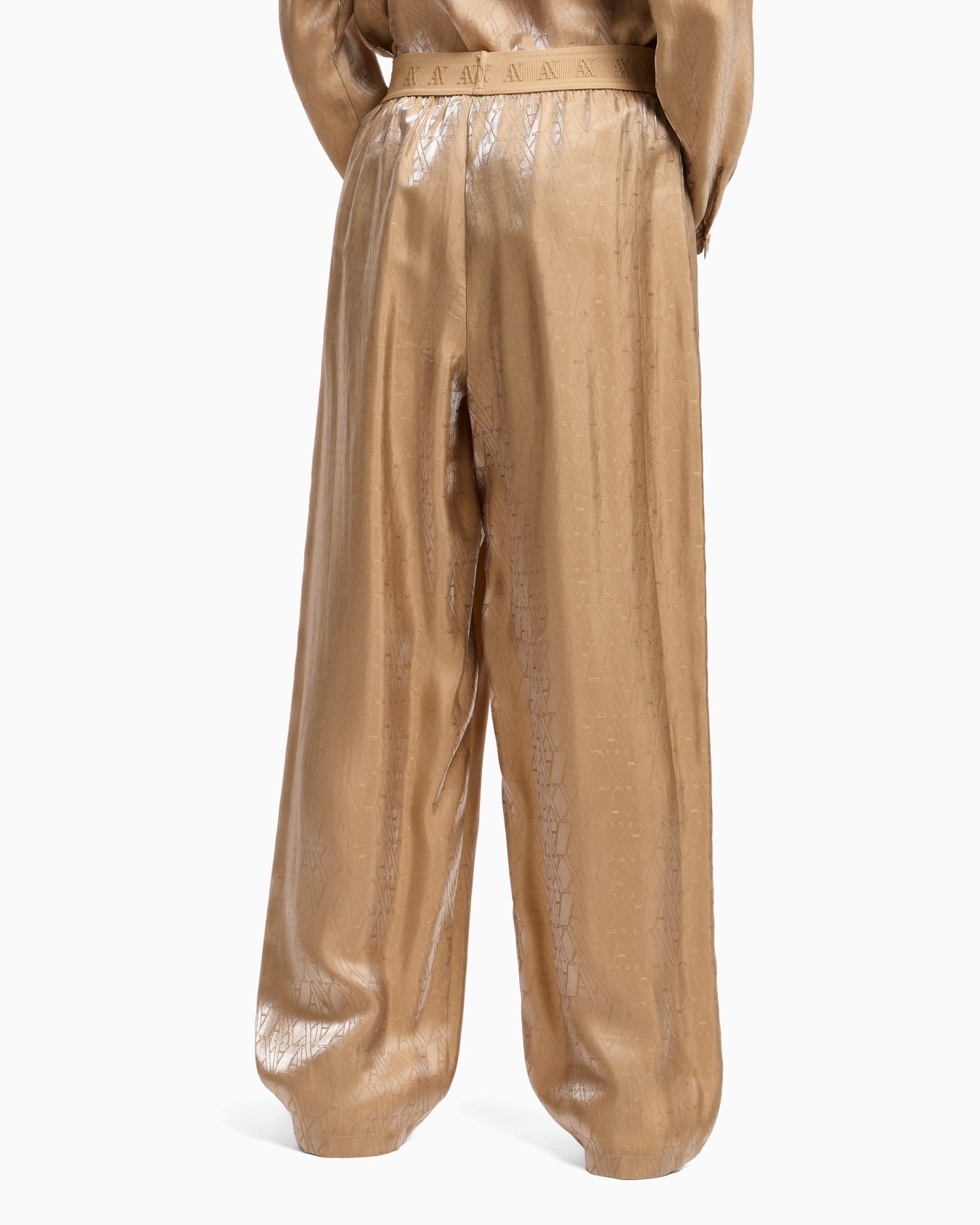 Oversized viscose trousers with allover logo Slide 2