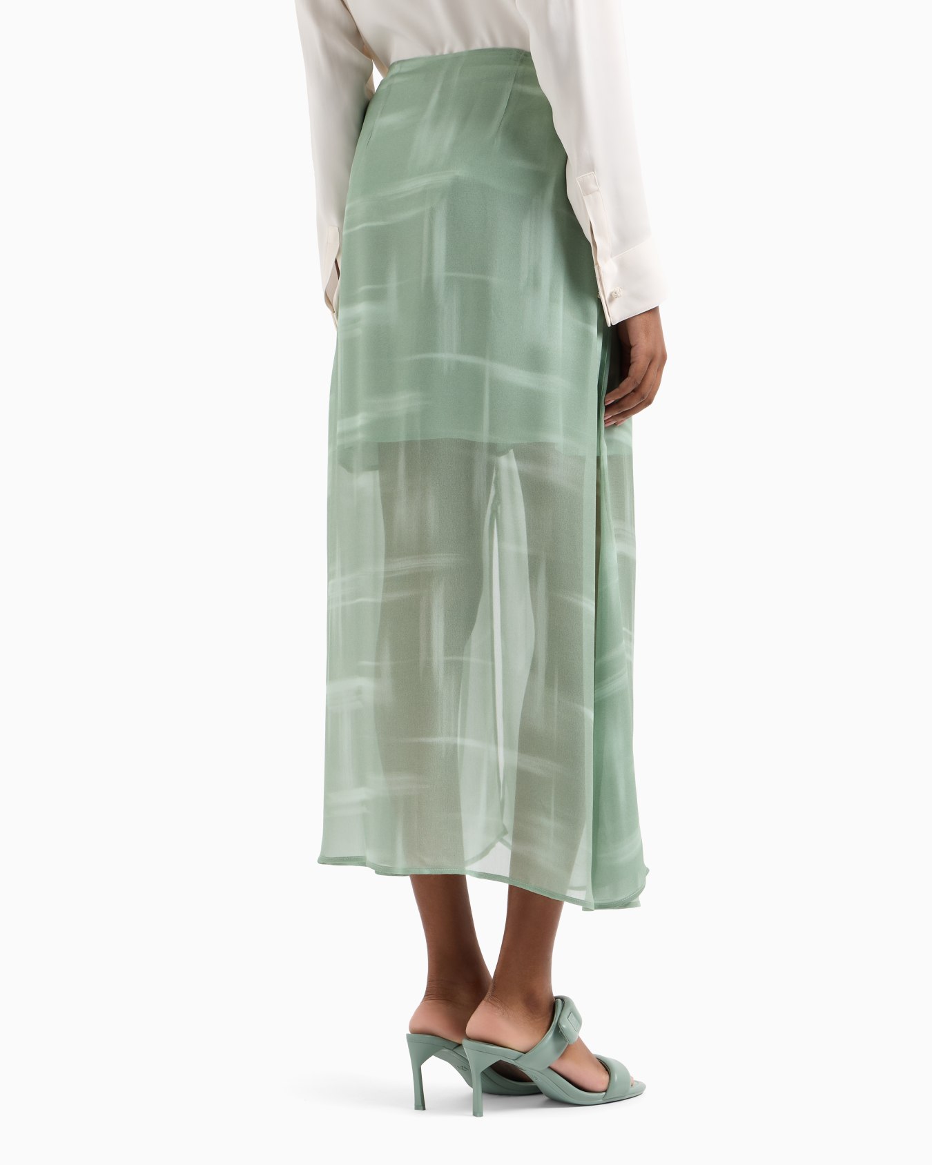Draped Chiffon Midi Skirt Slide 2