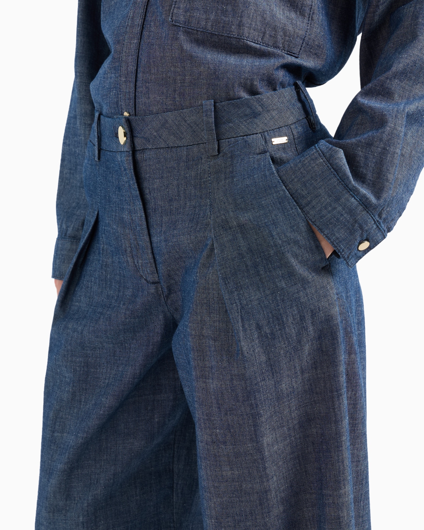  Pantalon en chambray à plis Diapositive 4