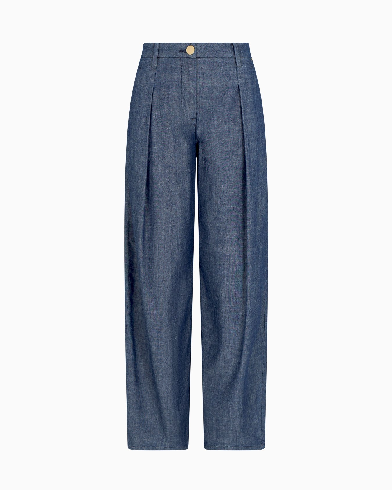  Pantalon en chambray à plis Diapositive 0