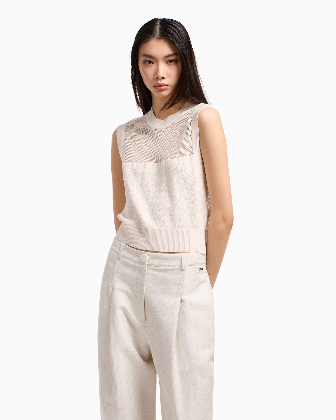 Openwork knit top Slide 3