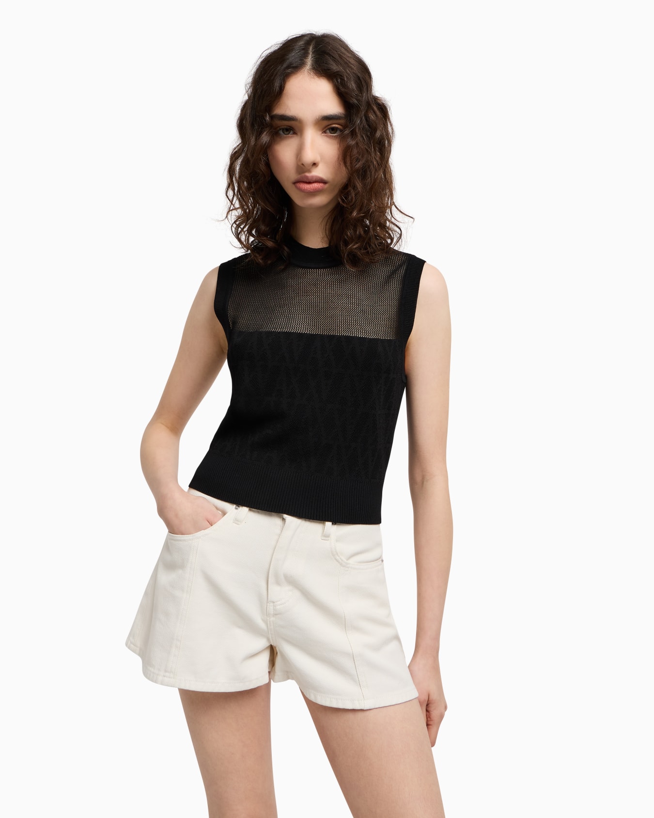 Openwork knit top Slide 3