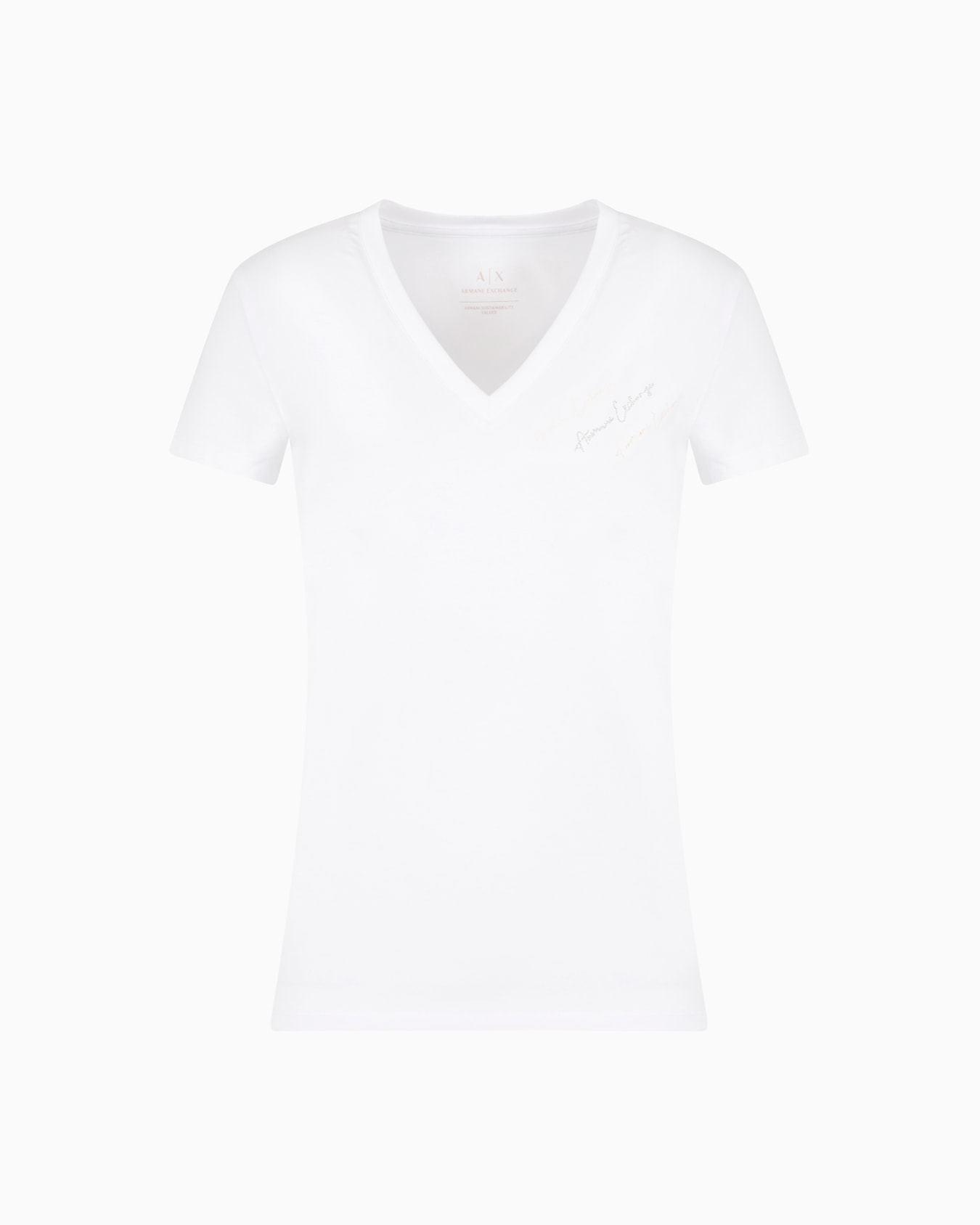Slim fit T-shirt with signature logo Slide 0