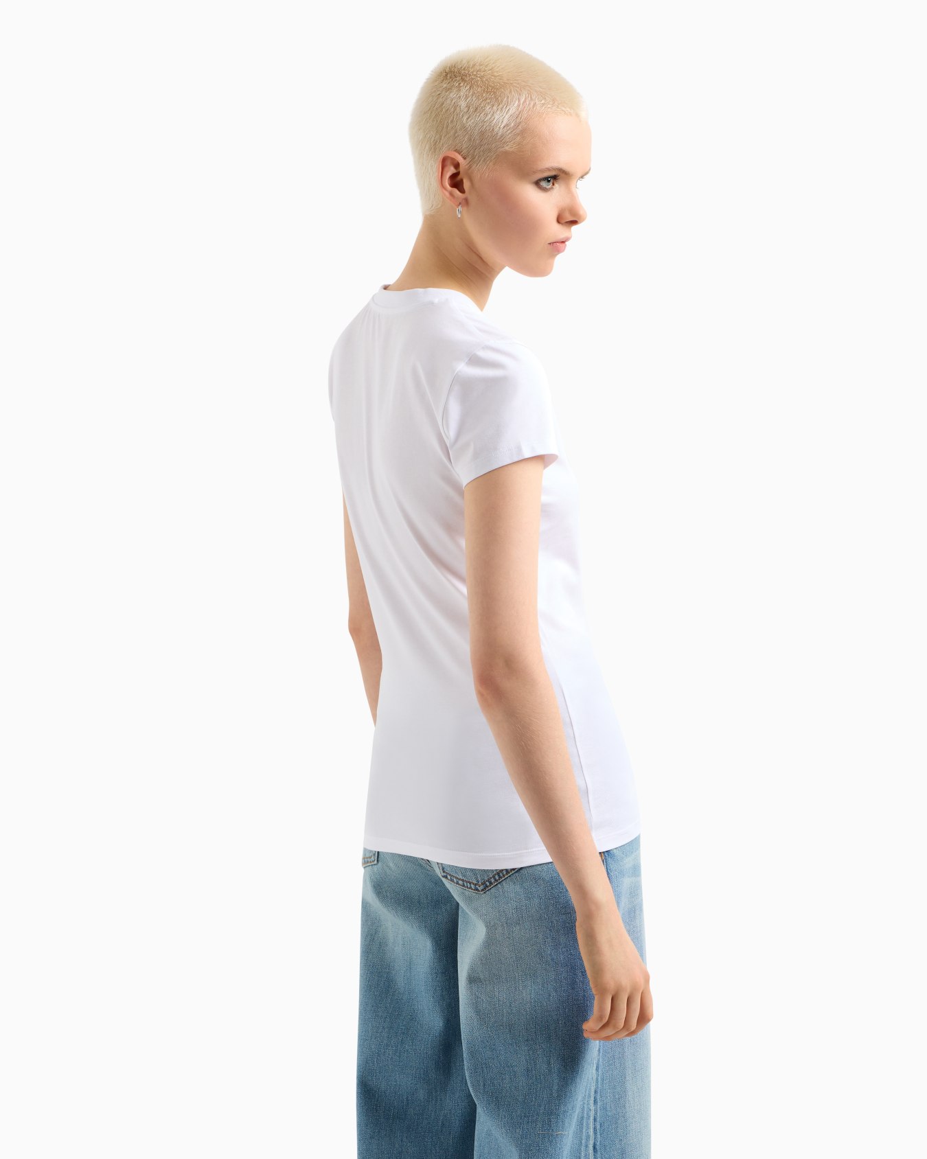 Slim fit T-shirt with signature logo Slide 2