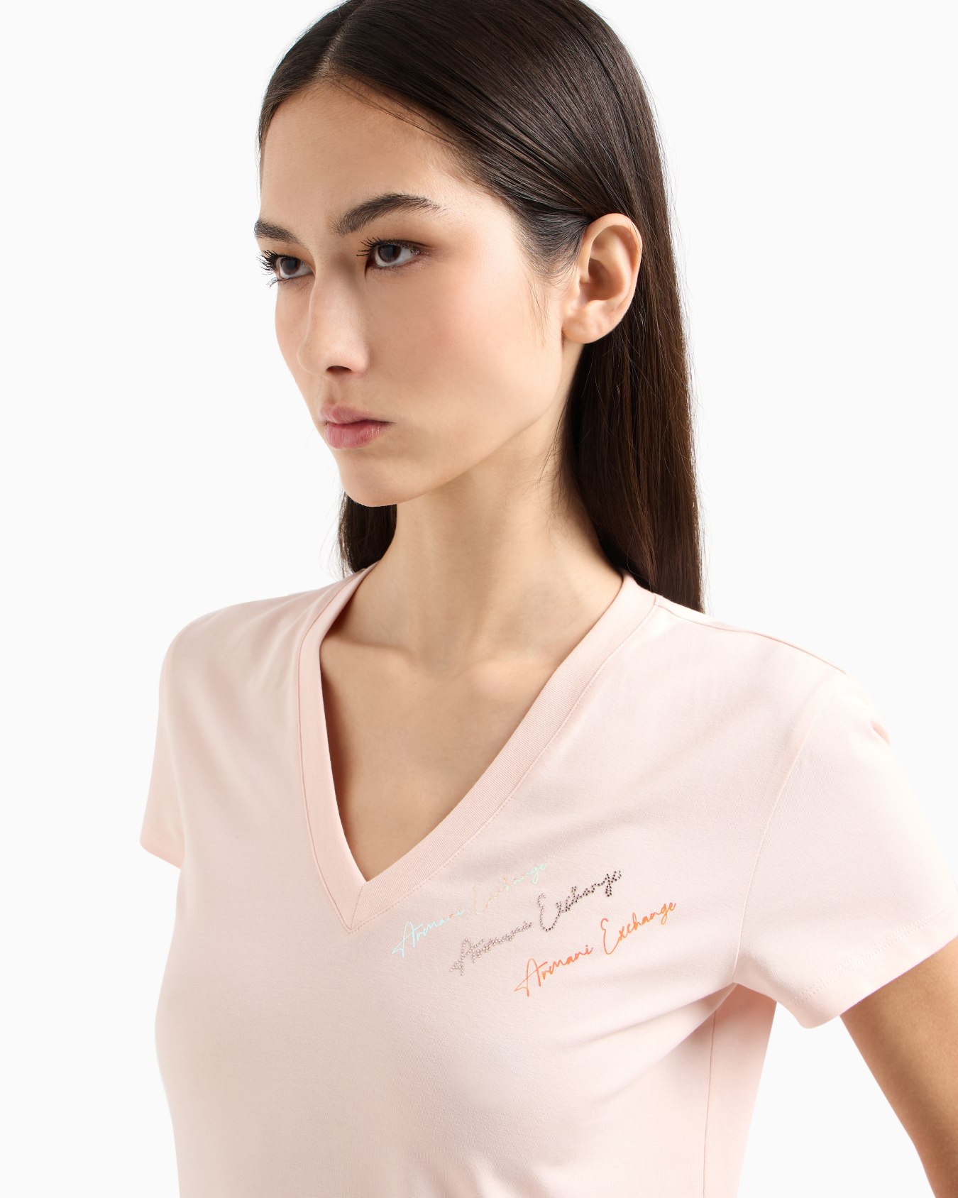 Slim fit T-shirt with signature logo Slide 4