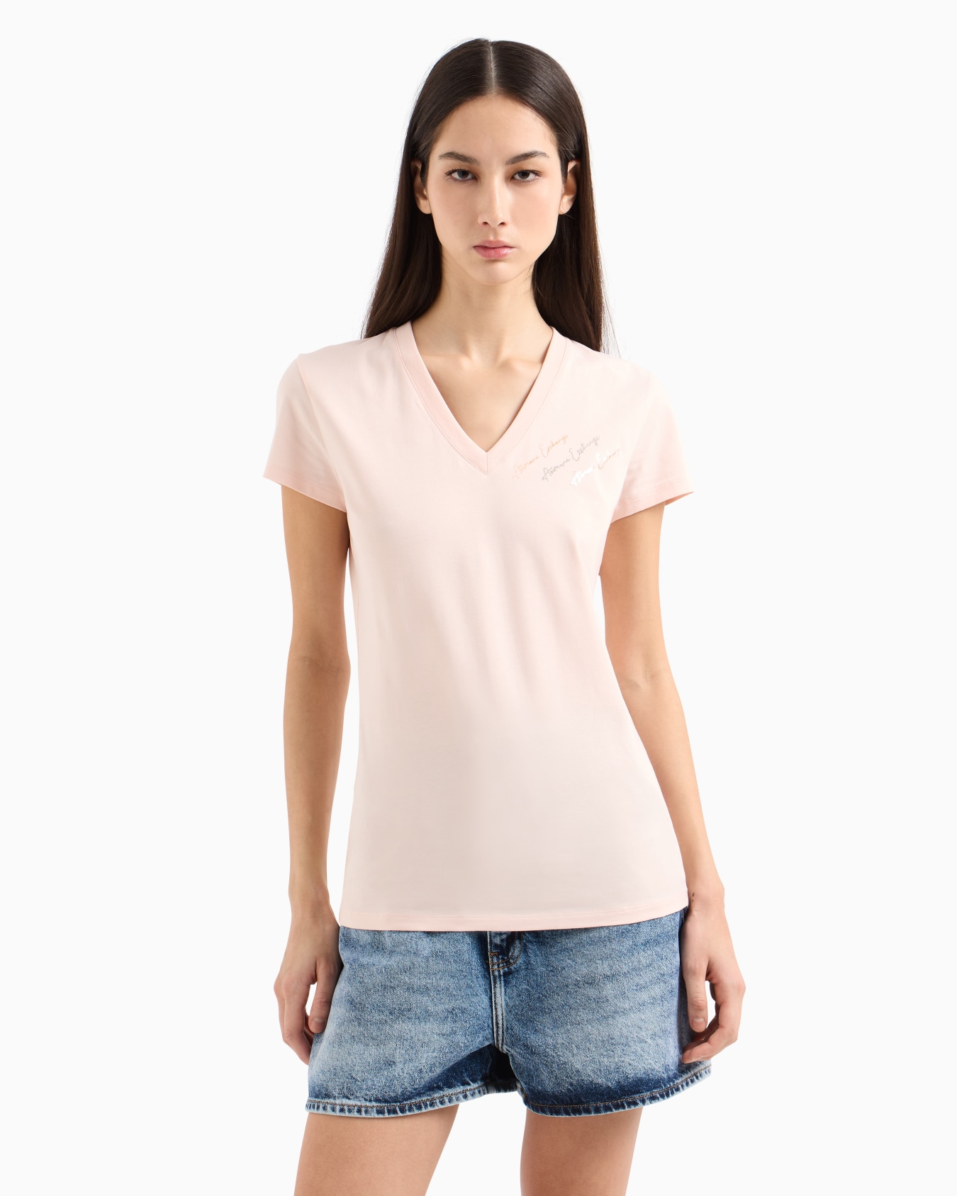 Slim fit T-shirt with signature logo Slide 3