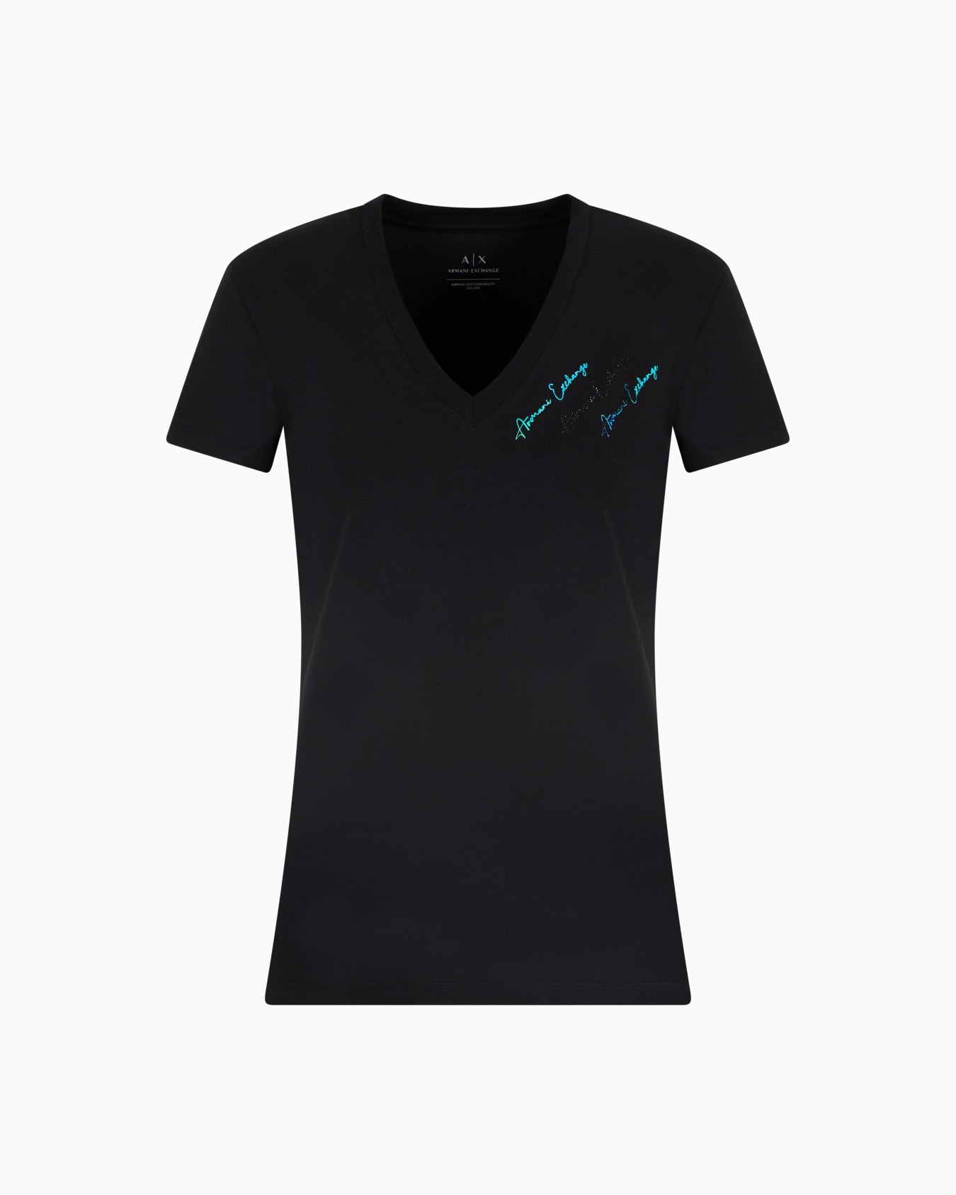 Slim fit T-shirt with signature logo Slide 0