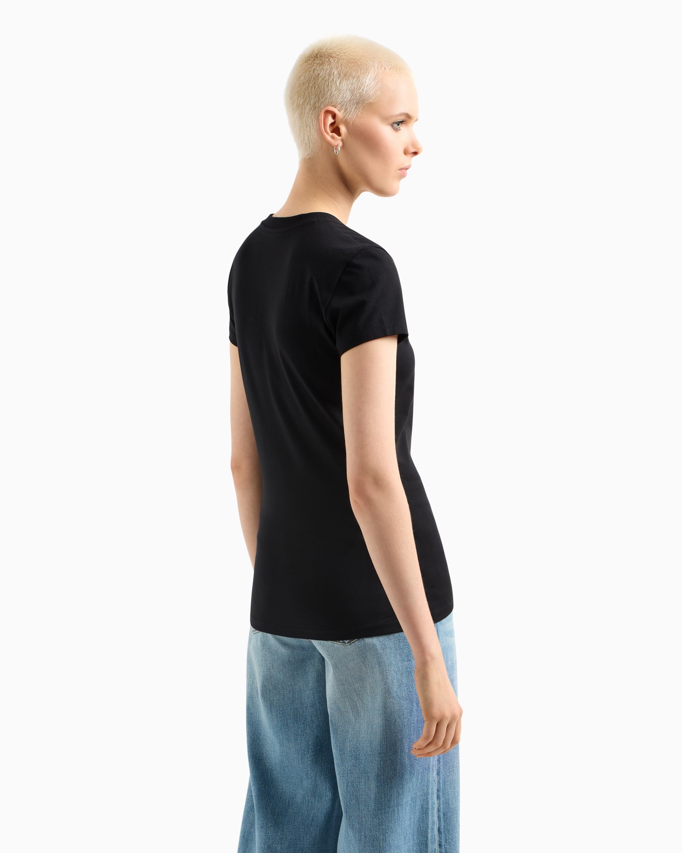 Slim fit T-shirt with signature logo Slide 2