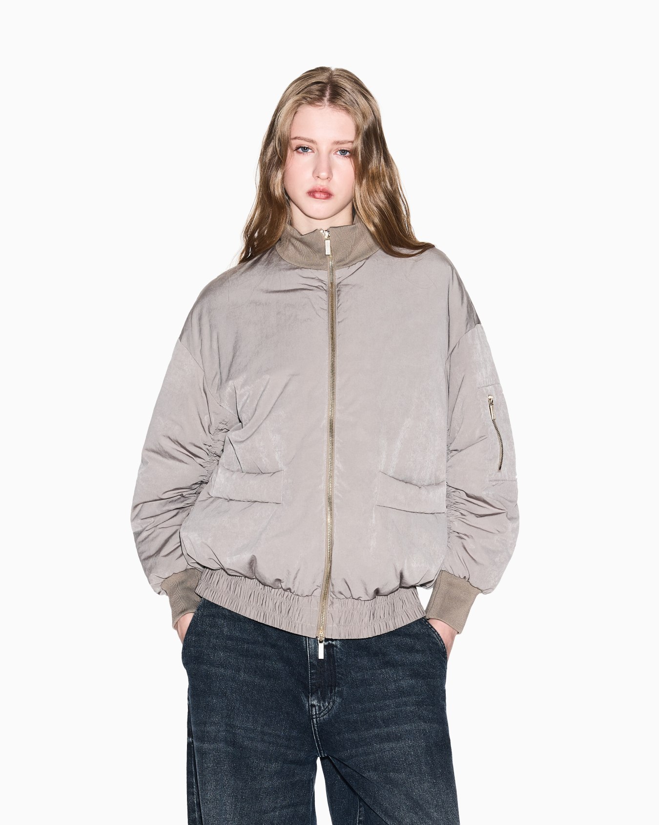 Recycled nylon bomber jacket Slide 3