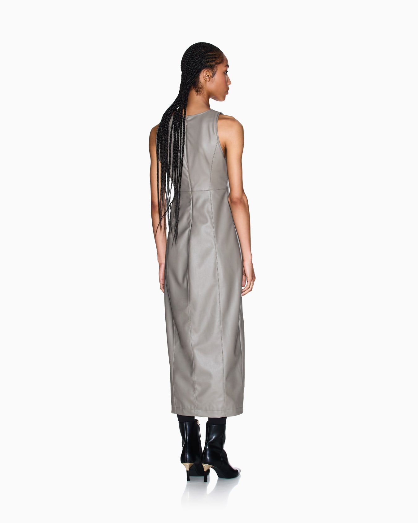 Longuette dress with slit Slide 2