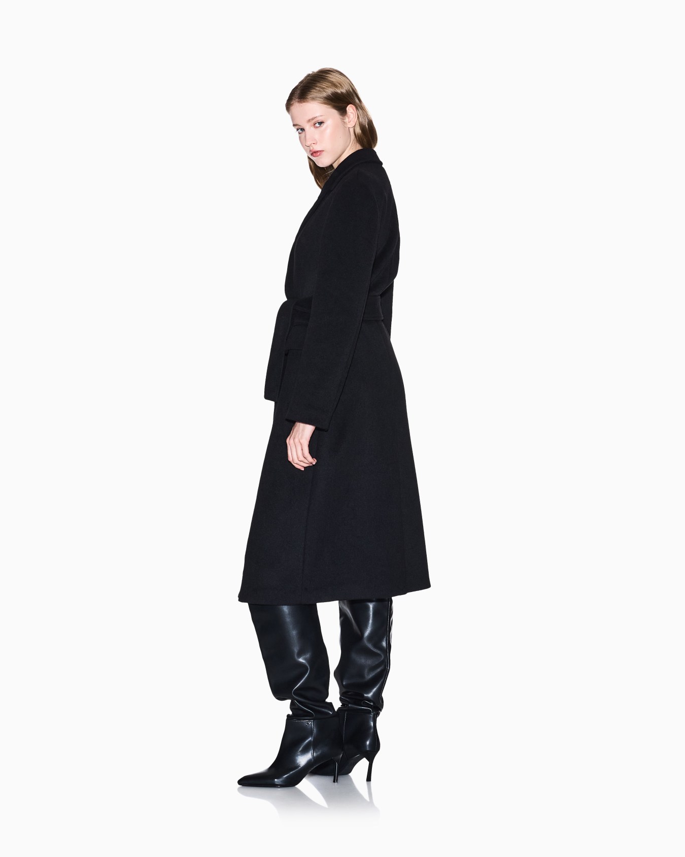 Wool blend belted coat Slide 2