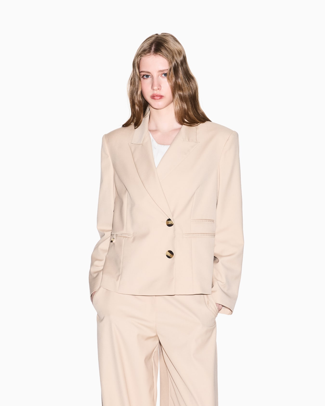 Jacket with off-center buttons Slide 3