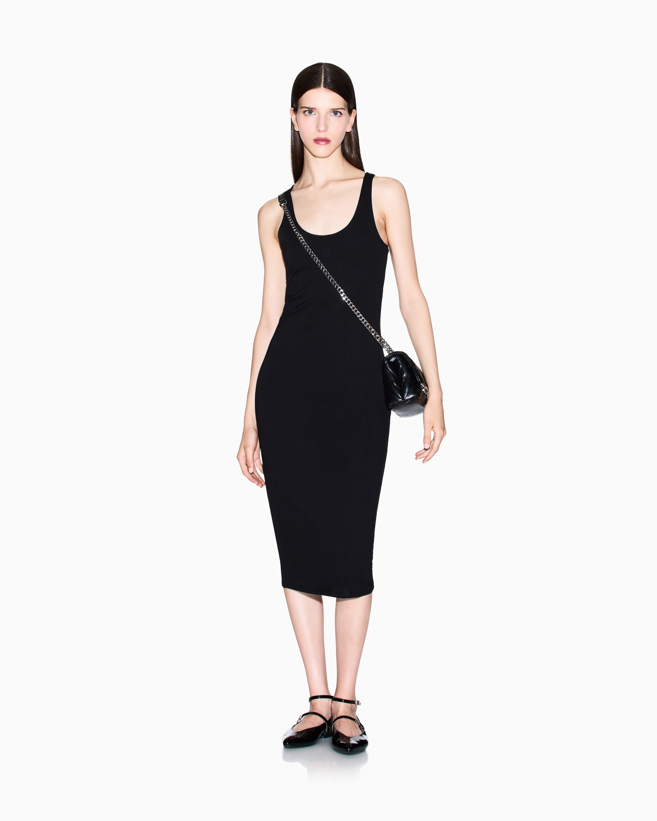 Midi dress in stretch fabric Slide 1
