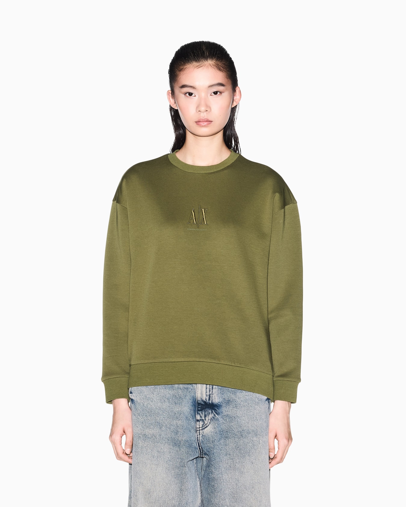 Stretch bonded cotton sweatshirt Slide 2