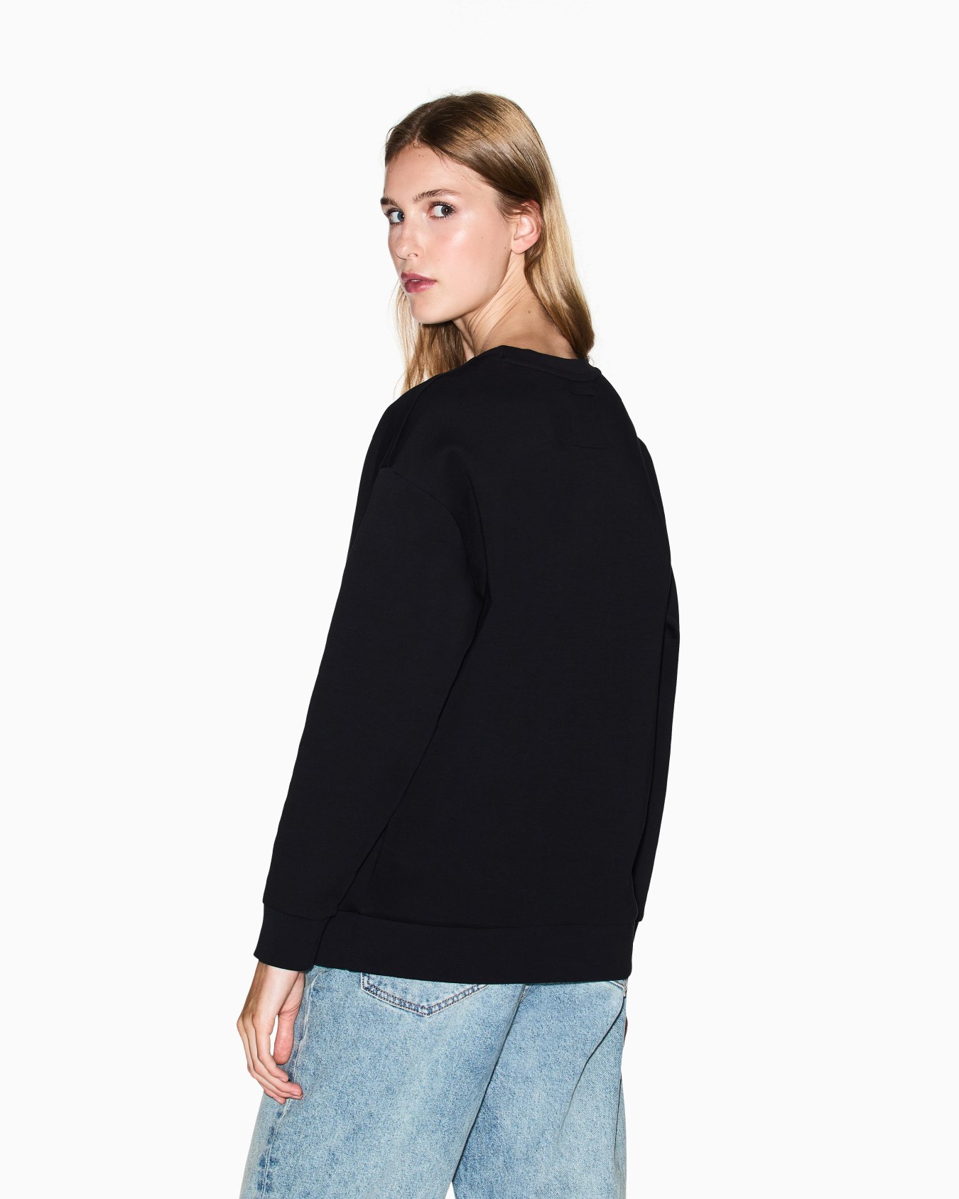 Felpa bonded stretch con logo Slide 5