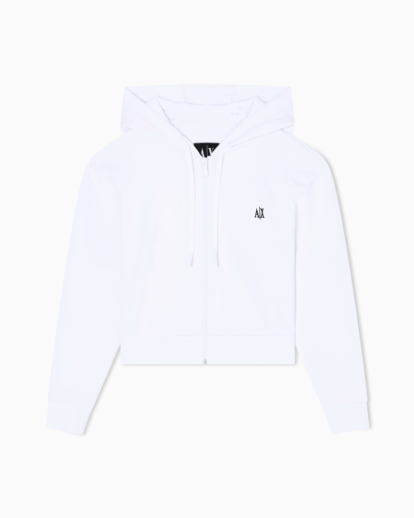 Felpa con cappuccio zip e logo sul petto Slide 0